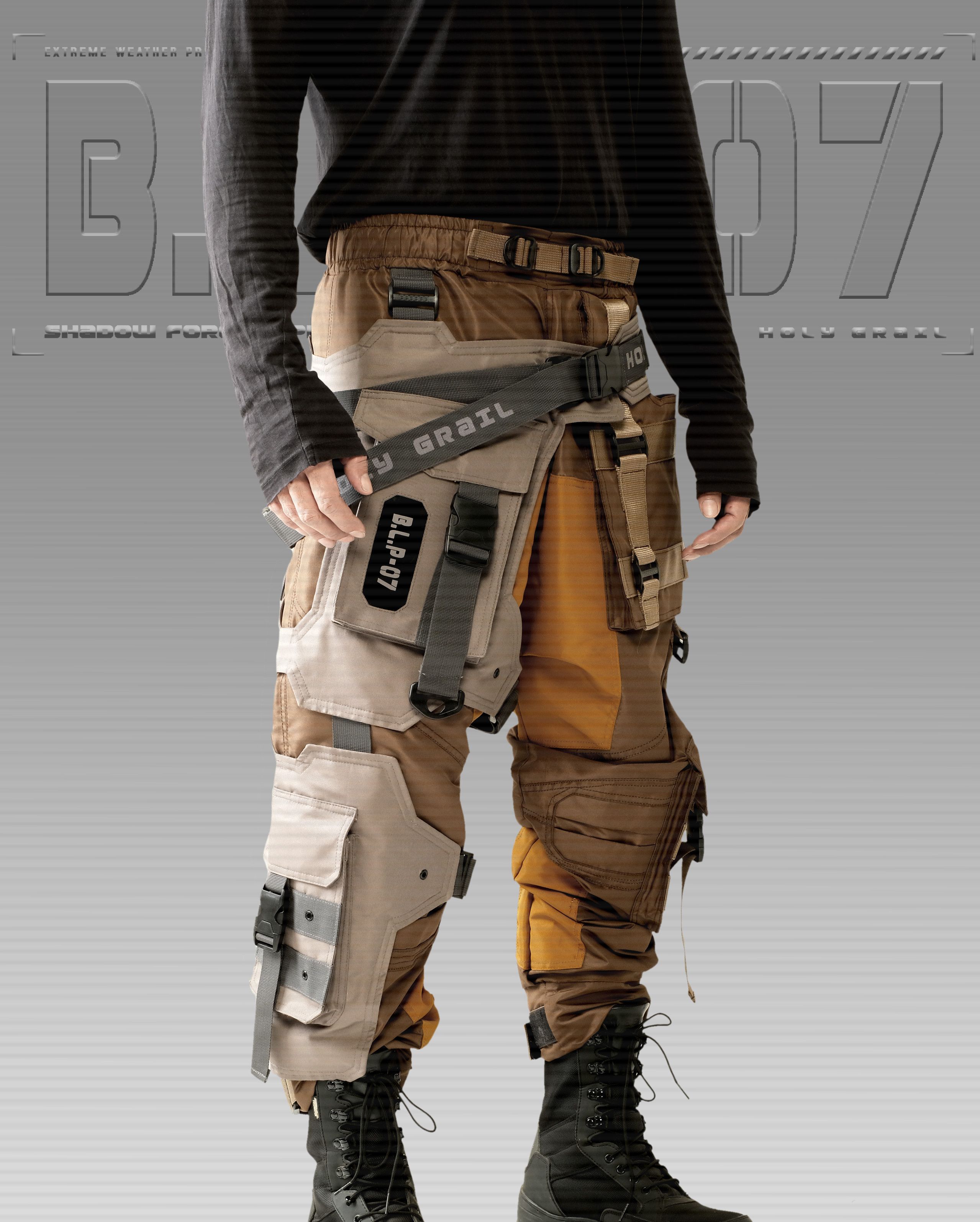 Hi Tec H-G PRO-TECH-TOR "SHADOW FORCE" TECHWEAR CYBERPUNK HOLYGRAIL Size US 34 / EU 50 - 2 Thumbnail