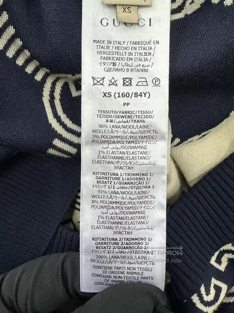 Gucci Gucci Dark blue full printed logo double-sided wool knitte Size XS / US 0-2 / IT 36-38 - 6 Thumbnail