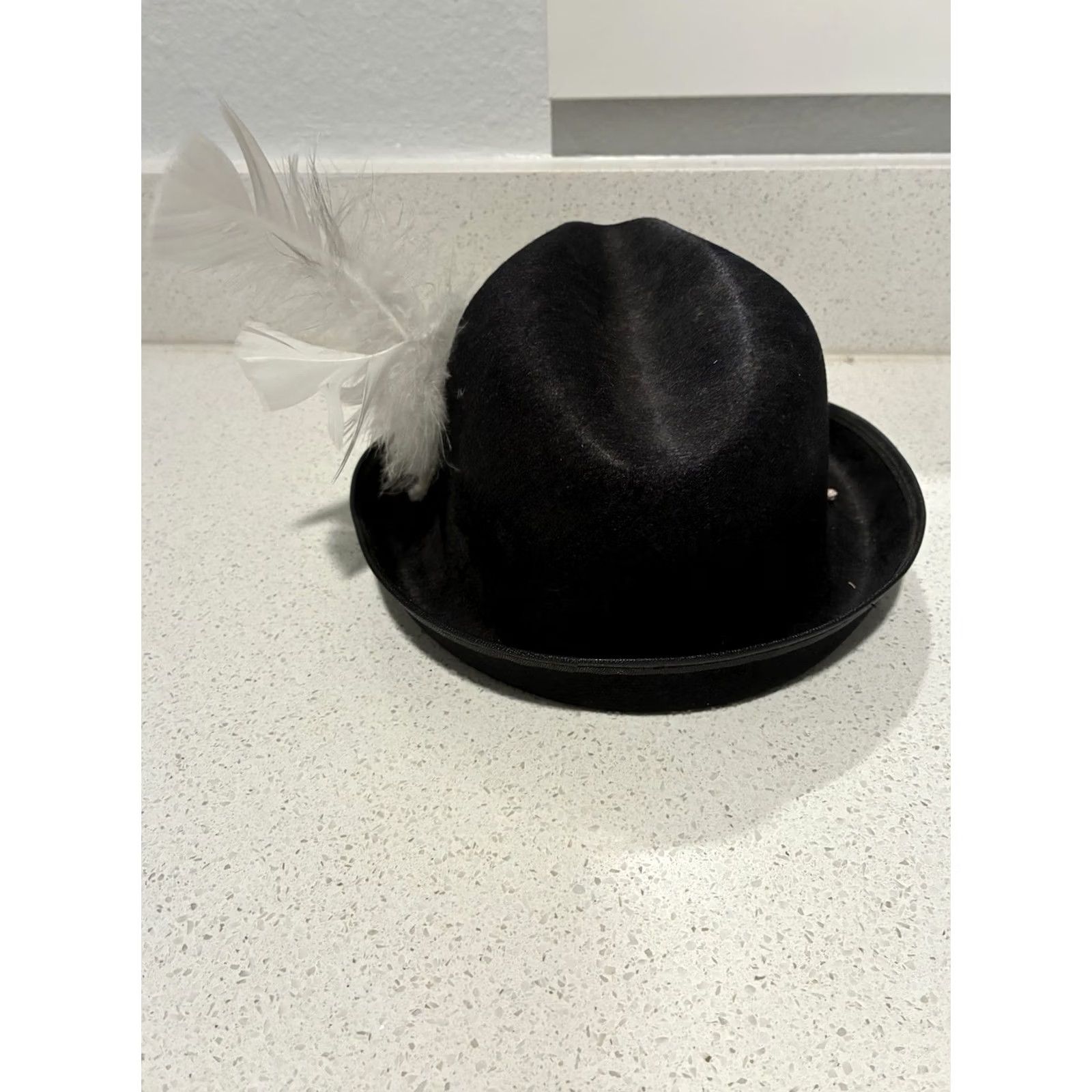 FELT Wurstfest Hat with Feather Felt Fedora M Men Black Felt Fedora Hat with Feather Wurstfest Mens M Black Felt Size ONE SIZE - 3 Thumbnail