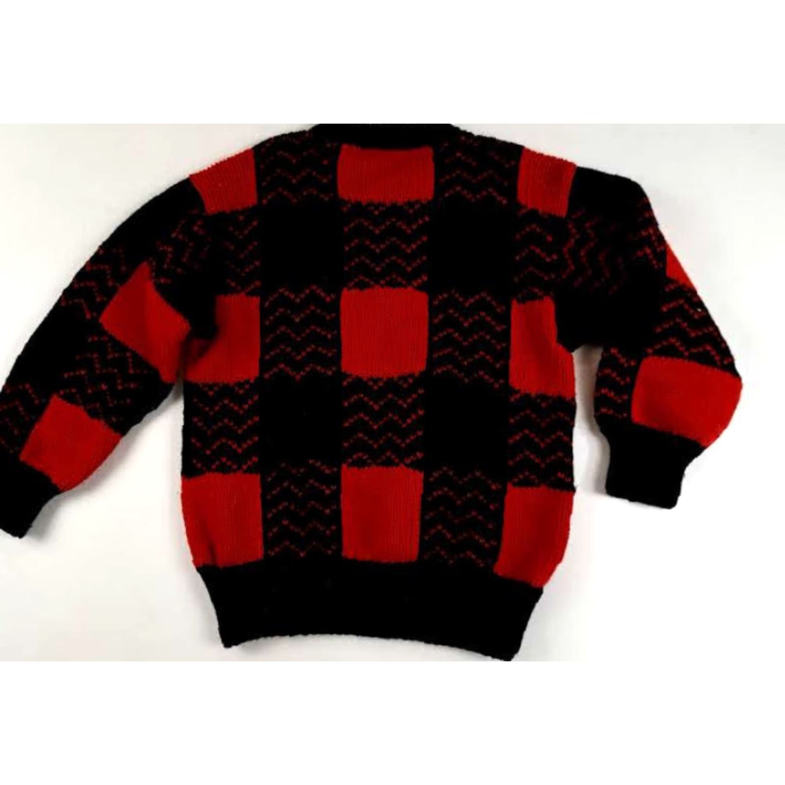 Vintage Sheep Wool Peru Sweater M Men Crew Neck Plaid Red Black Pullover Wool 24in 20in Pit to Pit Size US M / EU 48-50 / 2 - 5 Thumbnail