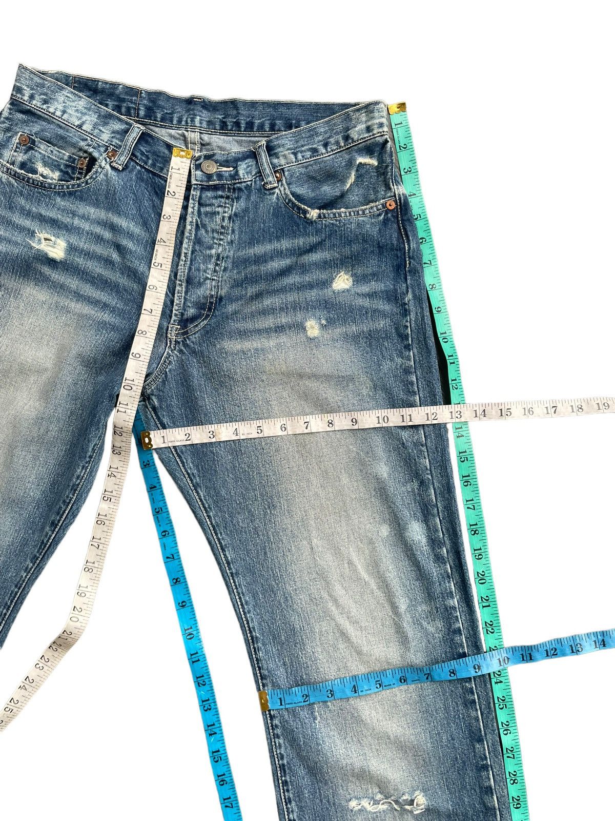 If Six Was Nine Press Clothing Distresed Denim Size US 33 - 21 Thumbnail