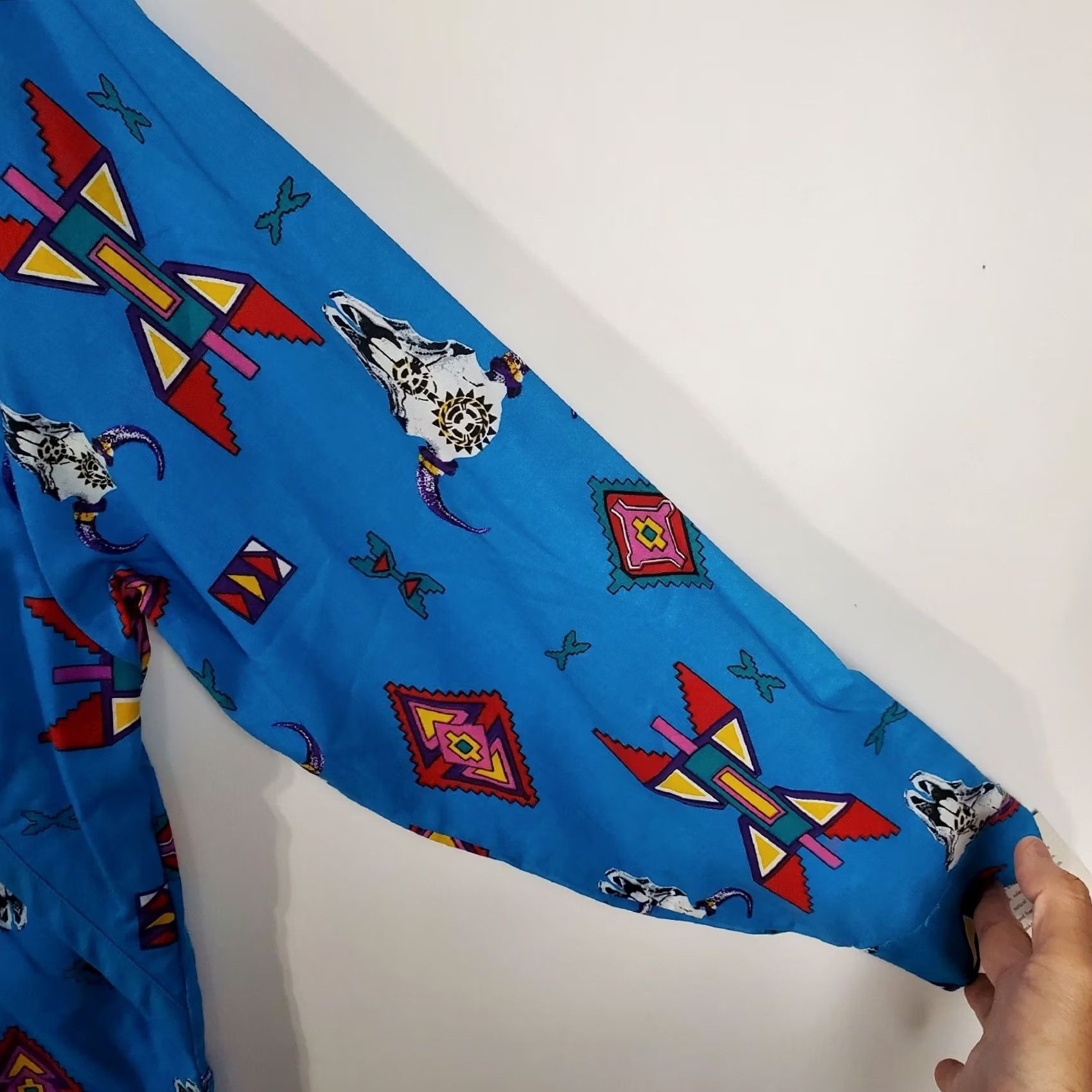 Wrangler VINTAGE Wrangler Shirt Womens XL Blue Turquiose Southwestern Aztec Rodeo Western Size XL / US 12-14 / IT 48-50 - 3 Thumbnail