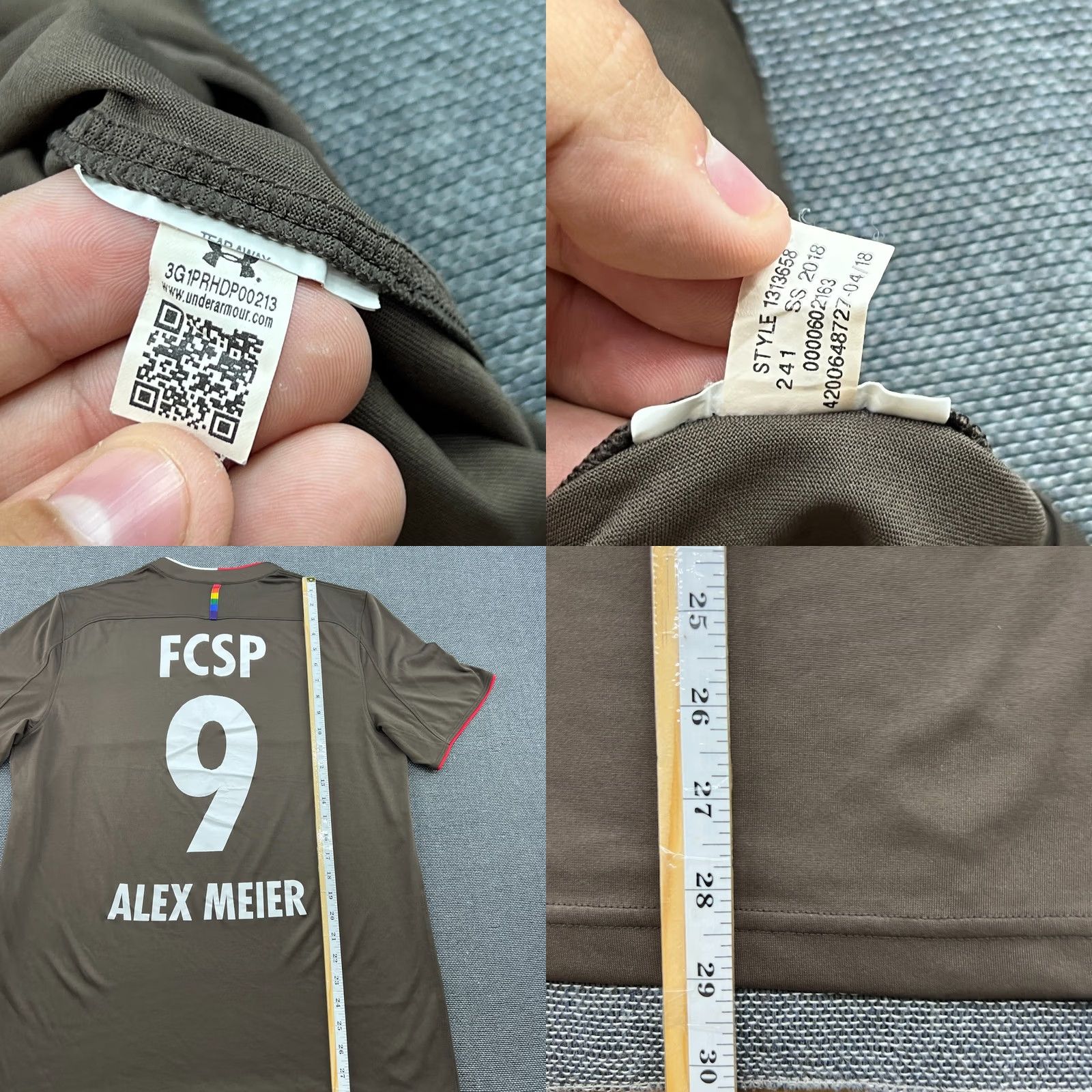 Under Armour ST Pauli 2018 2019 Alex Meier Home Football Jersey Mens Large Under Armour Shirt Soccer Jersey Athletic Quick Dry Moisture Wicking Brown Size US M / EU 48-50 / 2 - 8 Thumbnail