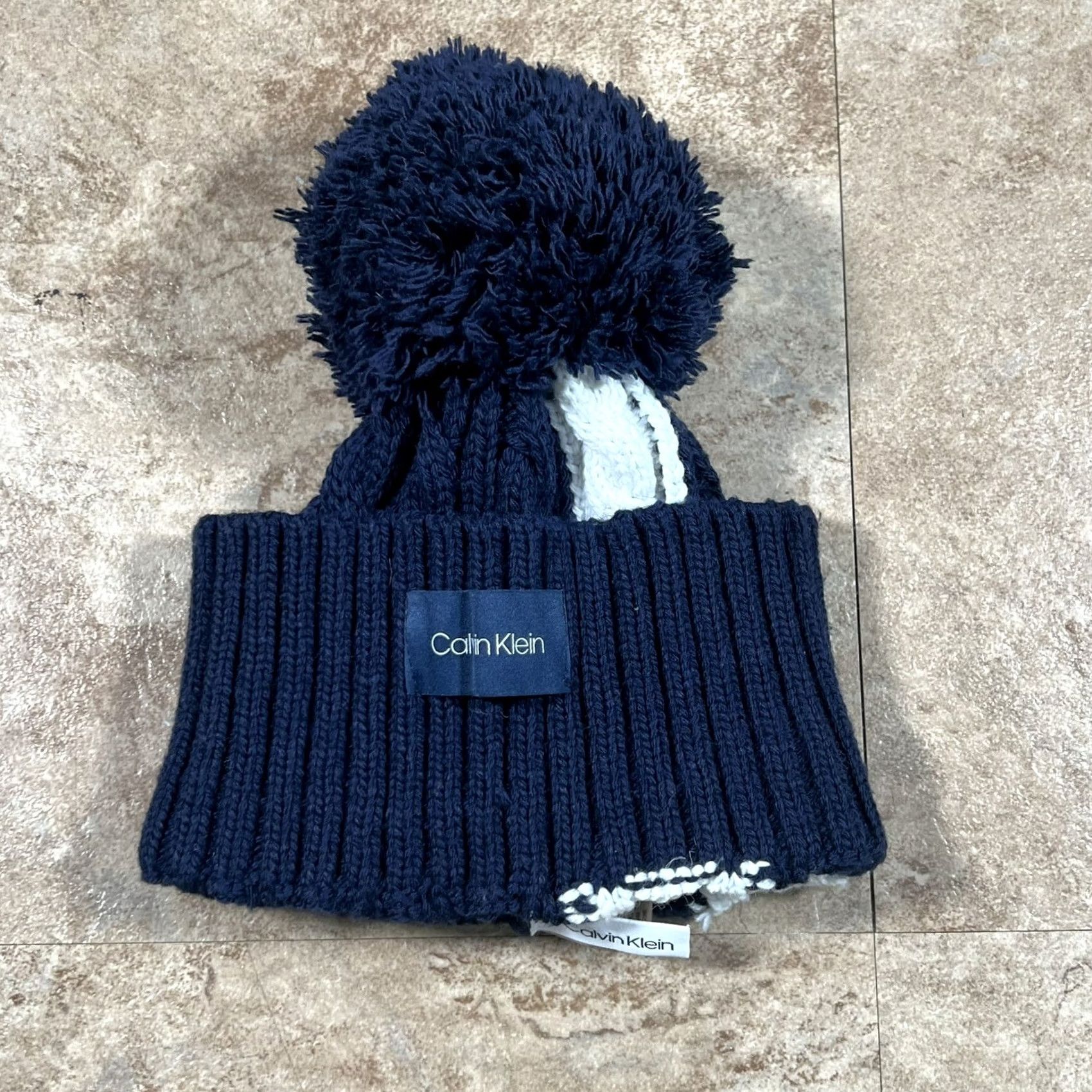 Calvin Klein Calvin Klein Womens Beanie Hat Navy Blue Winter One Size Womens Size ONE SIZE - 2 Thumbnail
