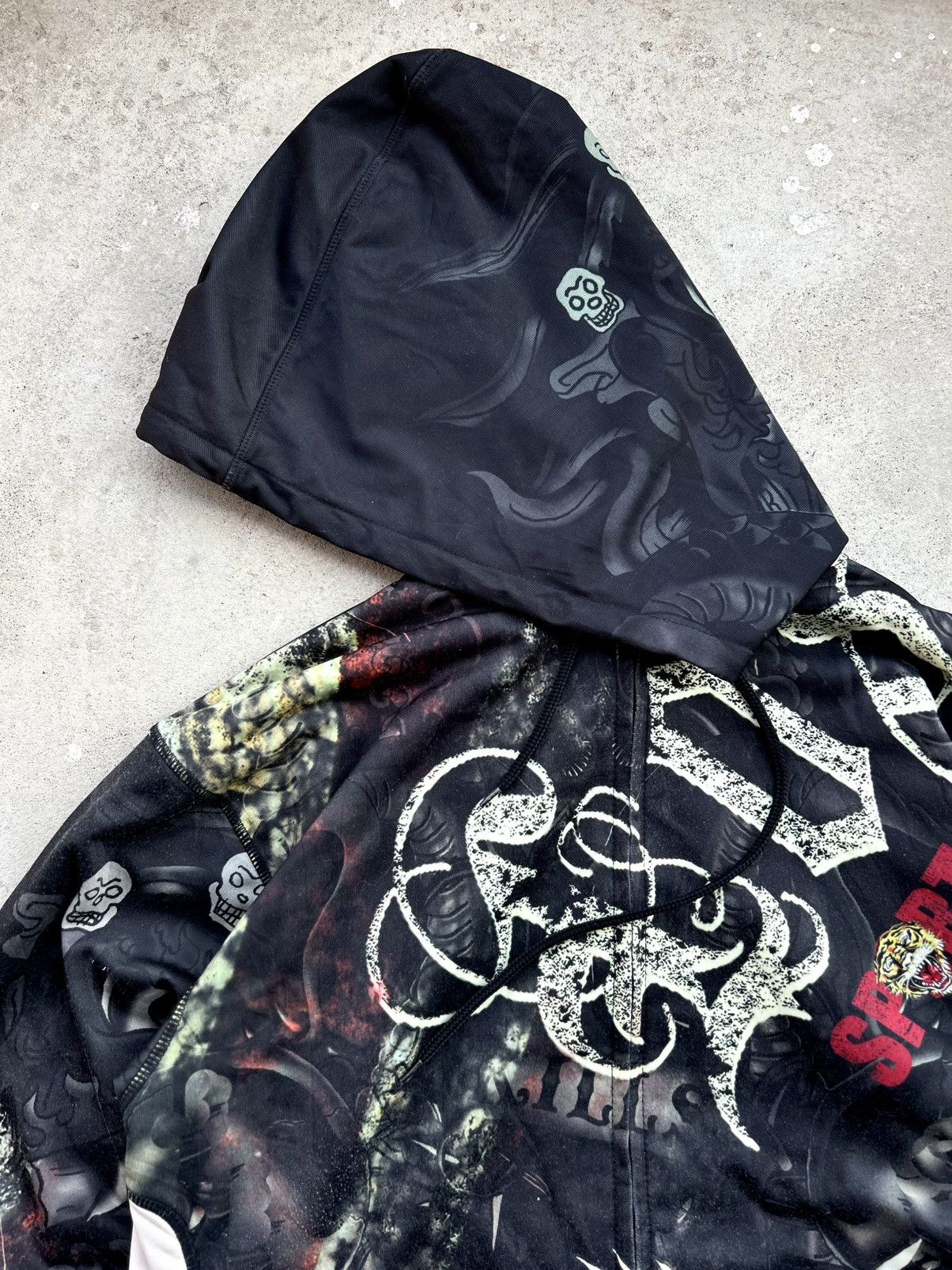 Ed Hardy CRAZY VINTAGE ED HARDY LOS ANGELES ZIPPER HOODIE Size US L / EU 52-54 / 3 - 9 Thumbnail