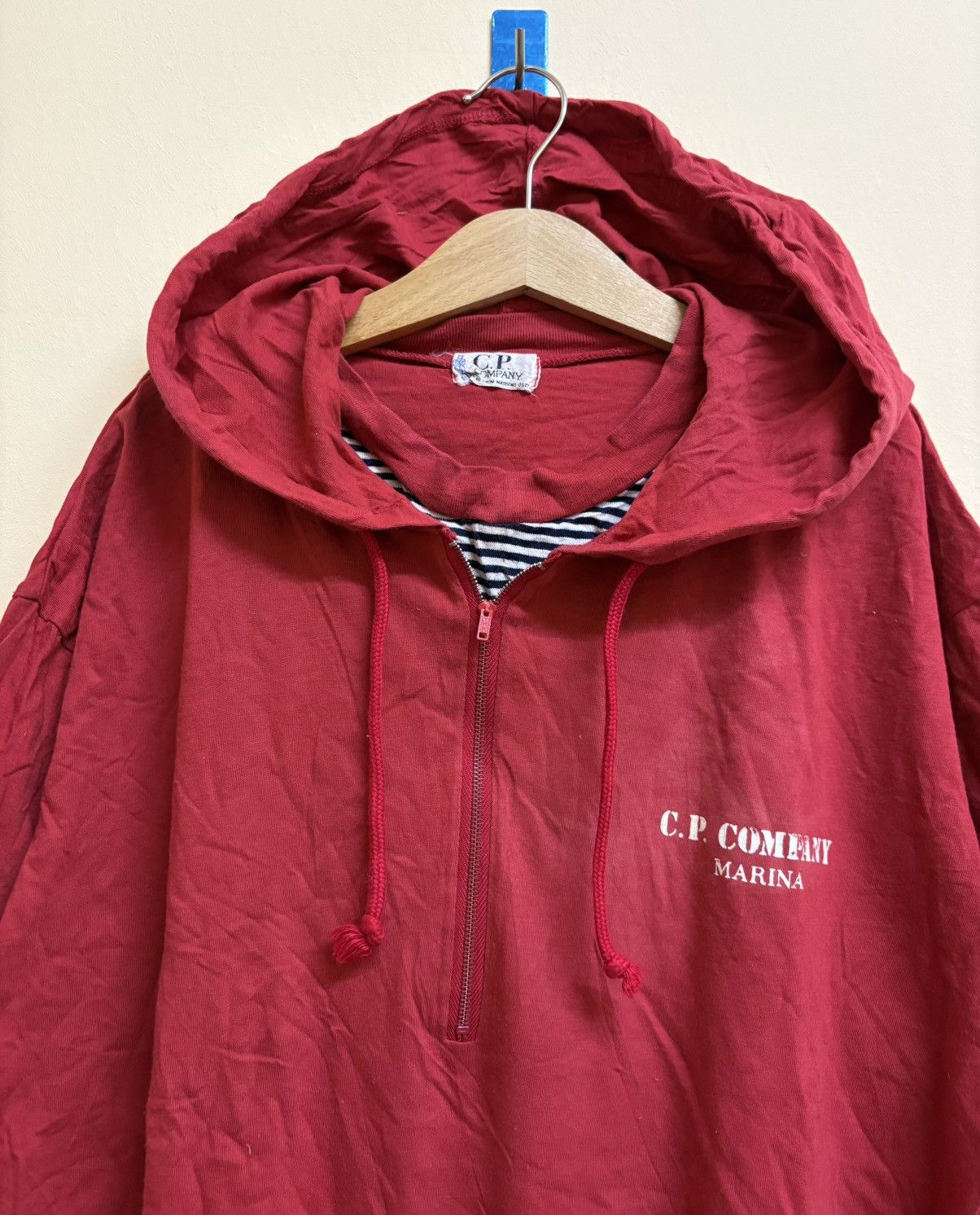 C.P. Company × Vintage Vintage 80s CP Company Marina Hooded Tee Distressed Trashed Size US M / EU 48-50 / 2 - 2 Thumbnail