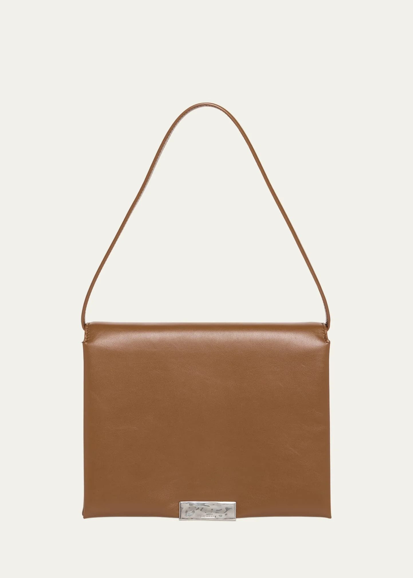 Jil Sander o1loc1c0426 Size:OS/Flap Calfskin Shoulder Bag in Brown Size ONE SIZE - 1 Thumbnail