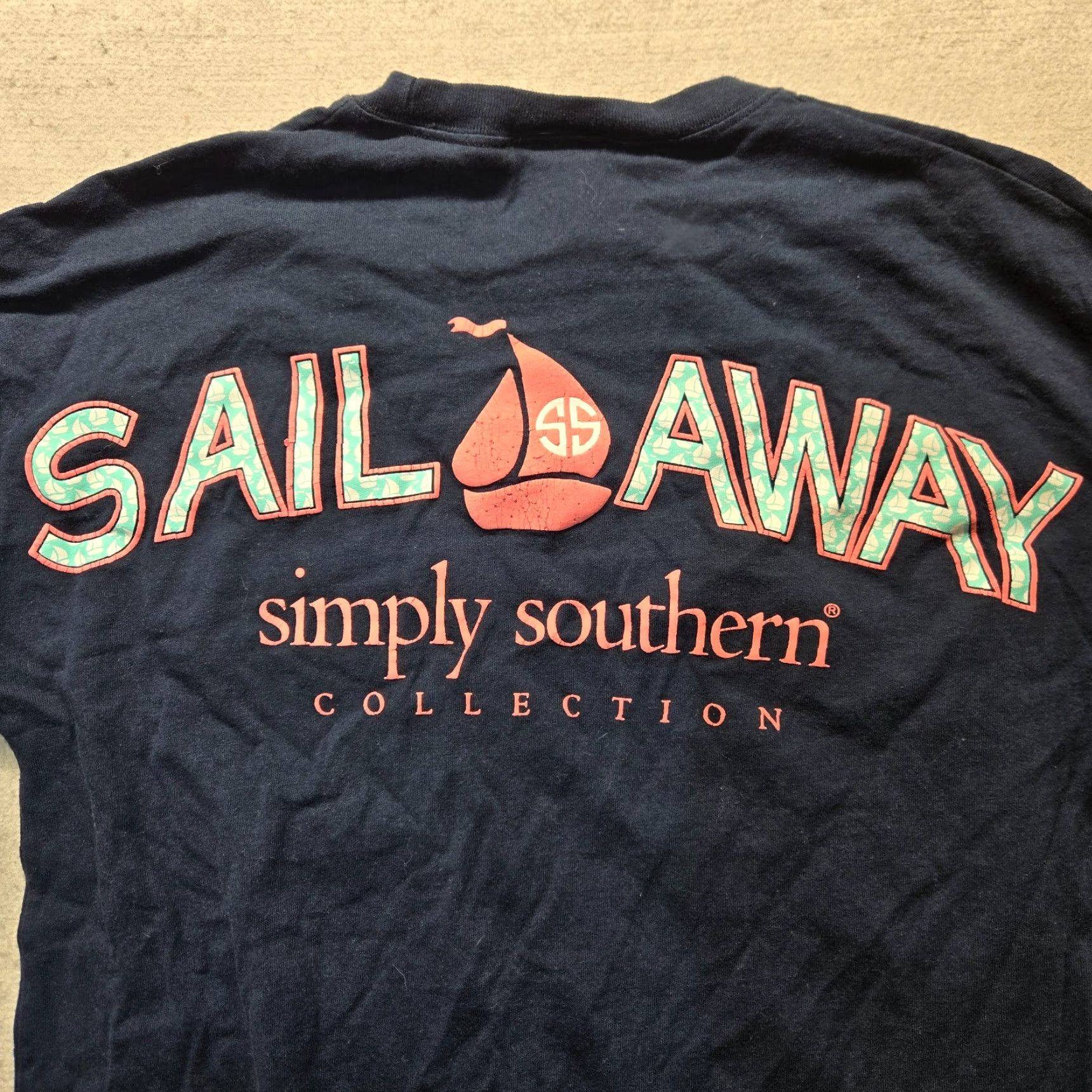 Vintage Simply Southern Sail Away Blue Long Sleeve Tee Shirt Adult Women's S Small Size S / US 4 / IT 40 - 2 Thumbnail