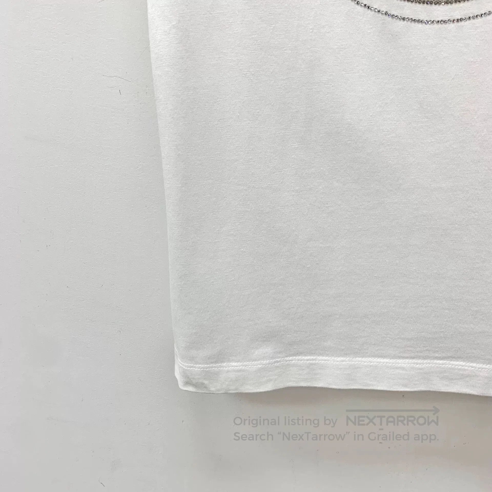 Moncler Moncler Maglia White Logo Diamante Cotton T-shirt. Size S / US 4 / IT 40 - 4 Thumbnail