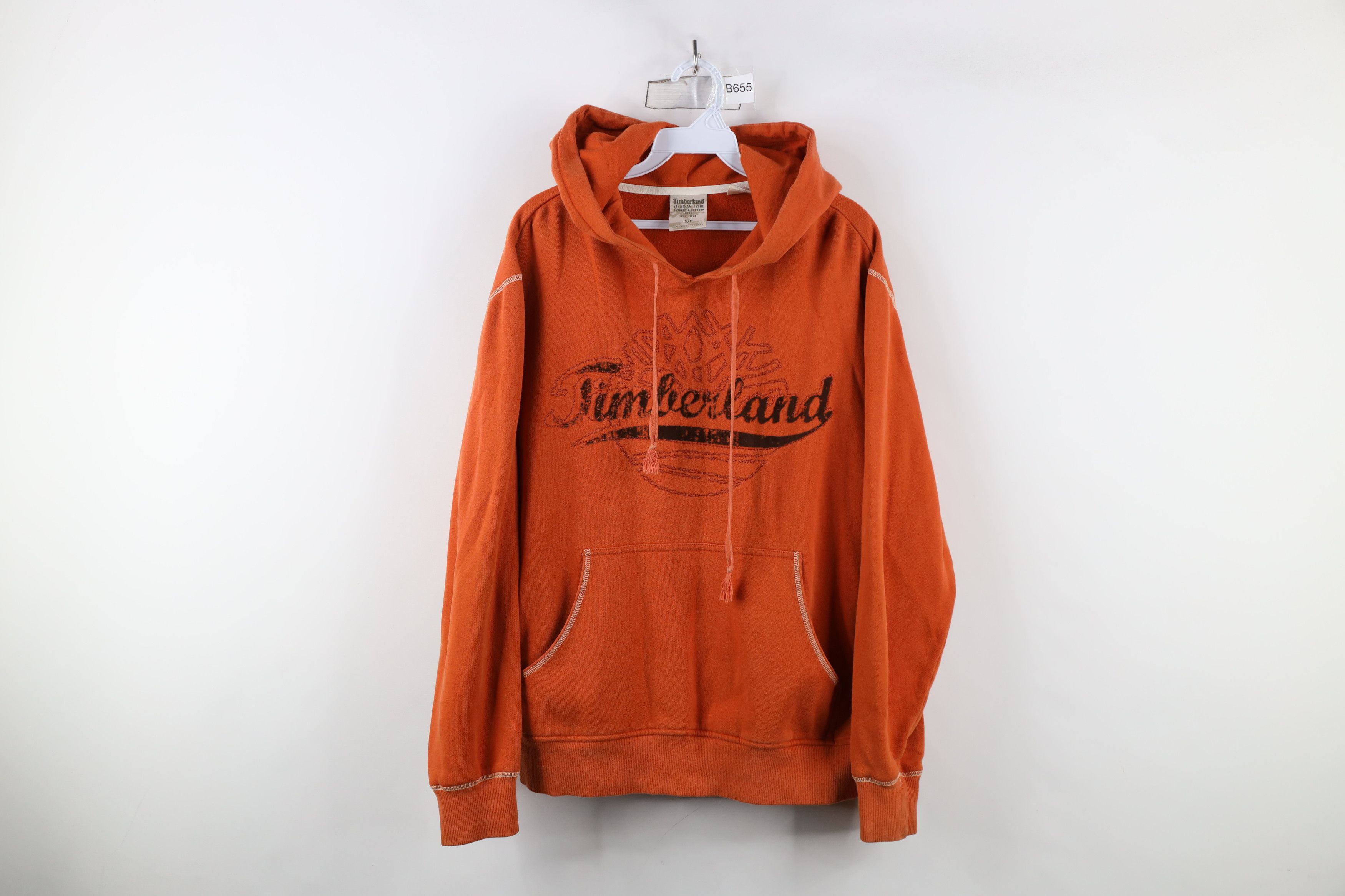Timberland × Vintage Vintage Timberland Spell Out Baggy Fit Hoodie Sweatshirt Size US S / EU 44-46 / 1 - 1 Thumbnail