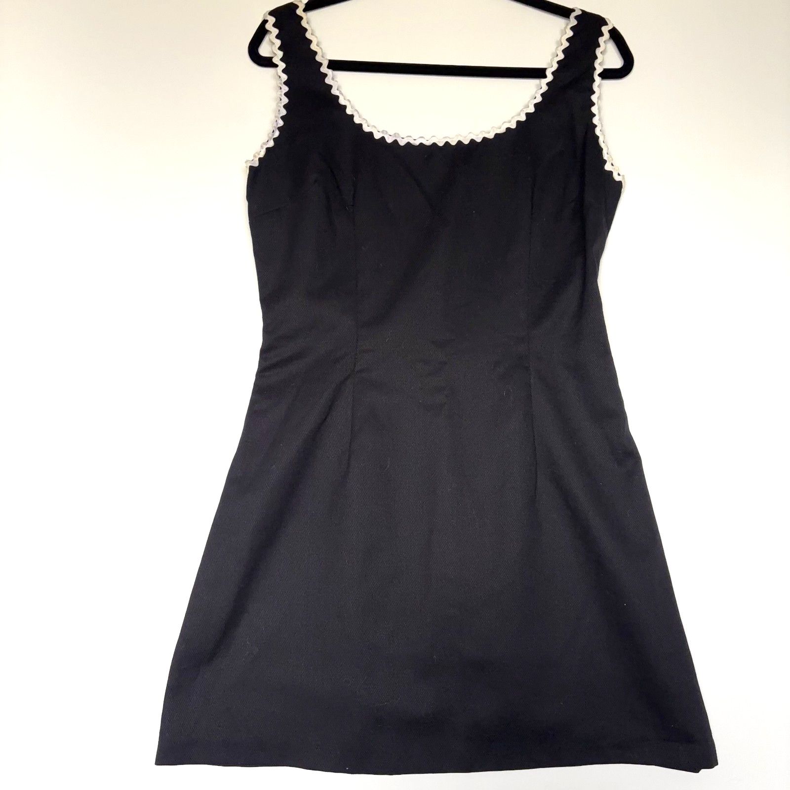 Other Vintage Jill Stuart Black Dress White Trim Cotton Womens 12 Size XL / US 12-14 / IT 48-50 - 1 Thumbnail
