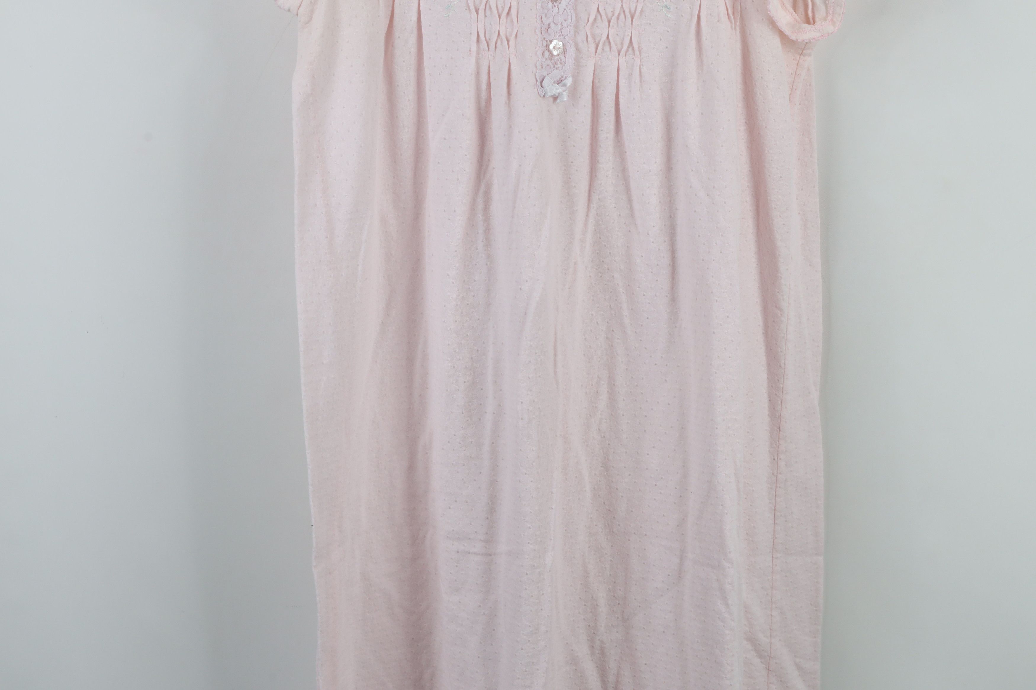 Vintage Vintage 90s Miss Elaine Lace Knit Ruffled Night Gown Shirt Size S / US 4 / IT 40 - 3 Thumbnail