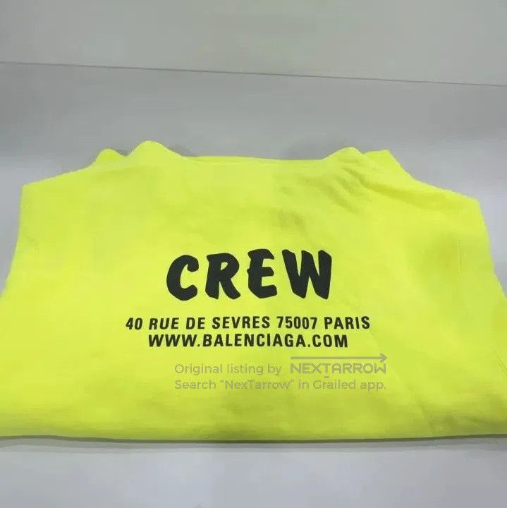 Balenciaga Balenciaga Crew Neon Yellow Hoodie for Men. Size US XXS / EU 40 - 7 Thumbnail