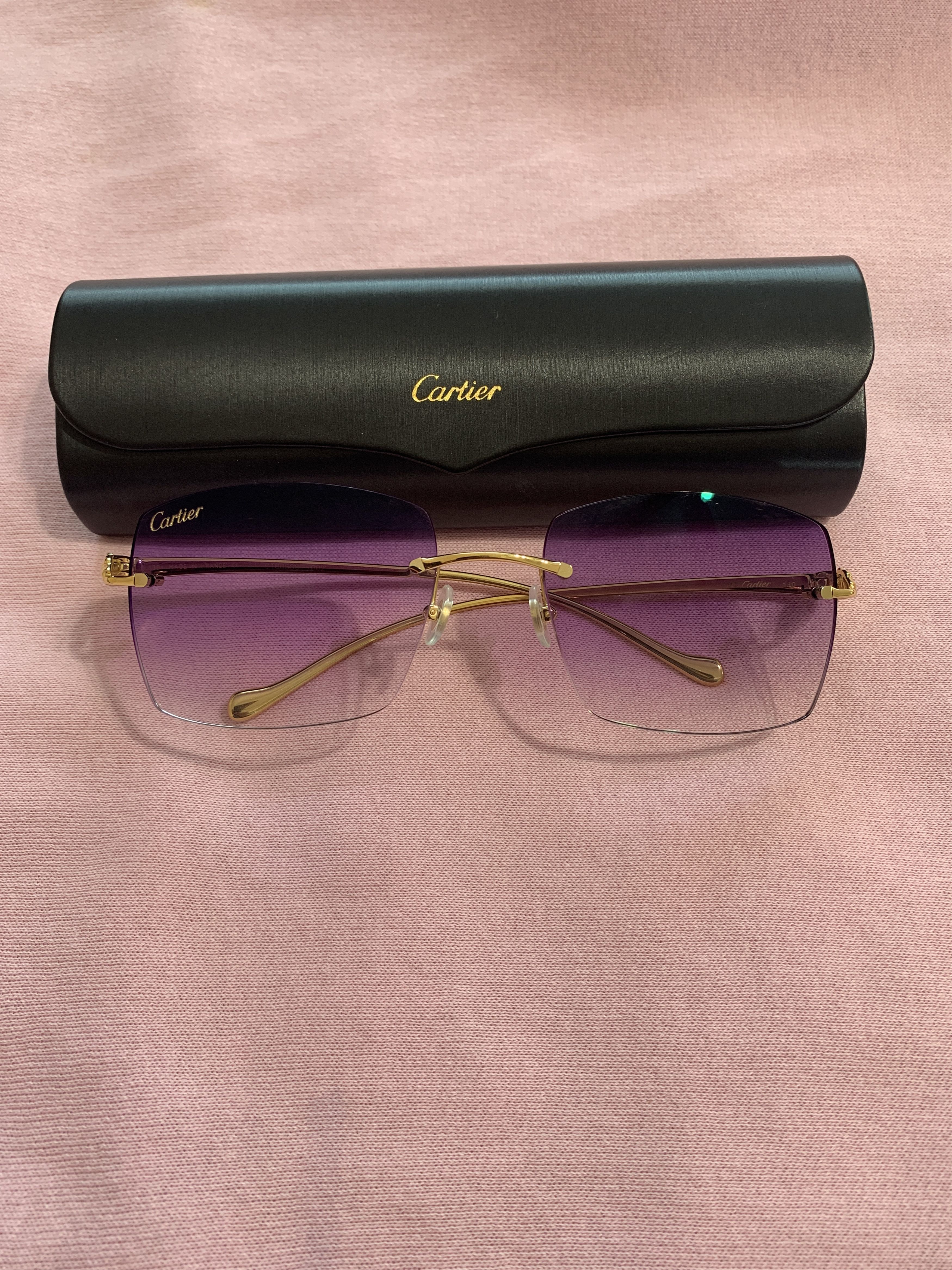 image of Cartier Sunglasses in Gold, Men's