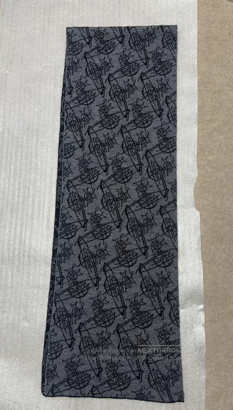 Vivienne Westwood Vivienne Westwood Black and Gray Two-Sided Saturn Scarf Size ONE SIZE - 8 Thumbnail
