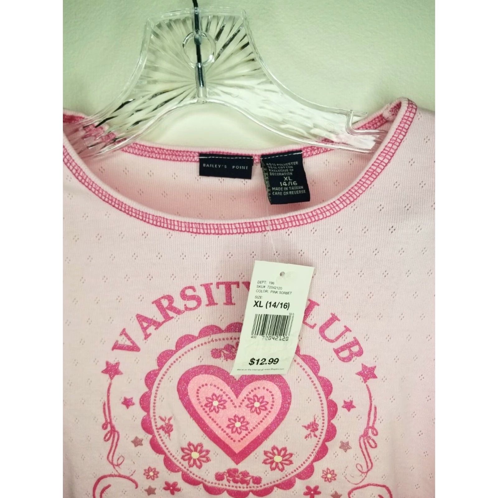 Vintage Varsity Baileys Point Club Long Sleeve Pink T-Shirt Women's XL Size XL / US 12-14 / IT 48-50 - 5 Thumbnail