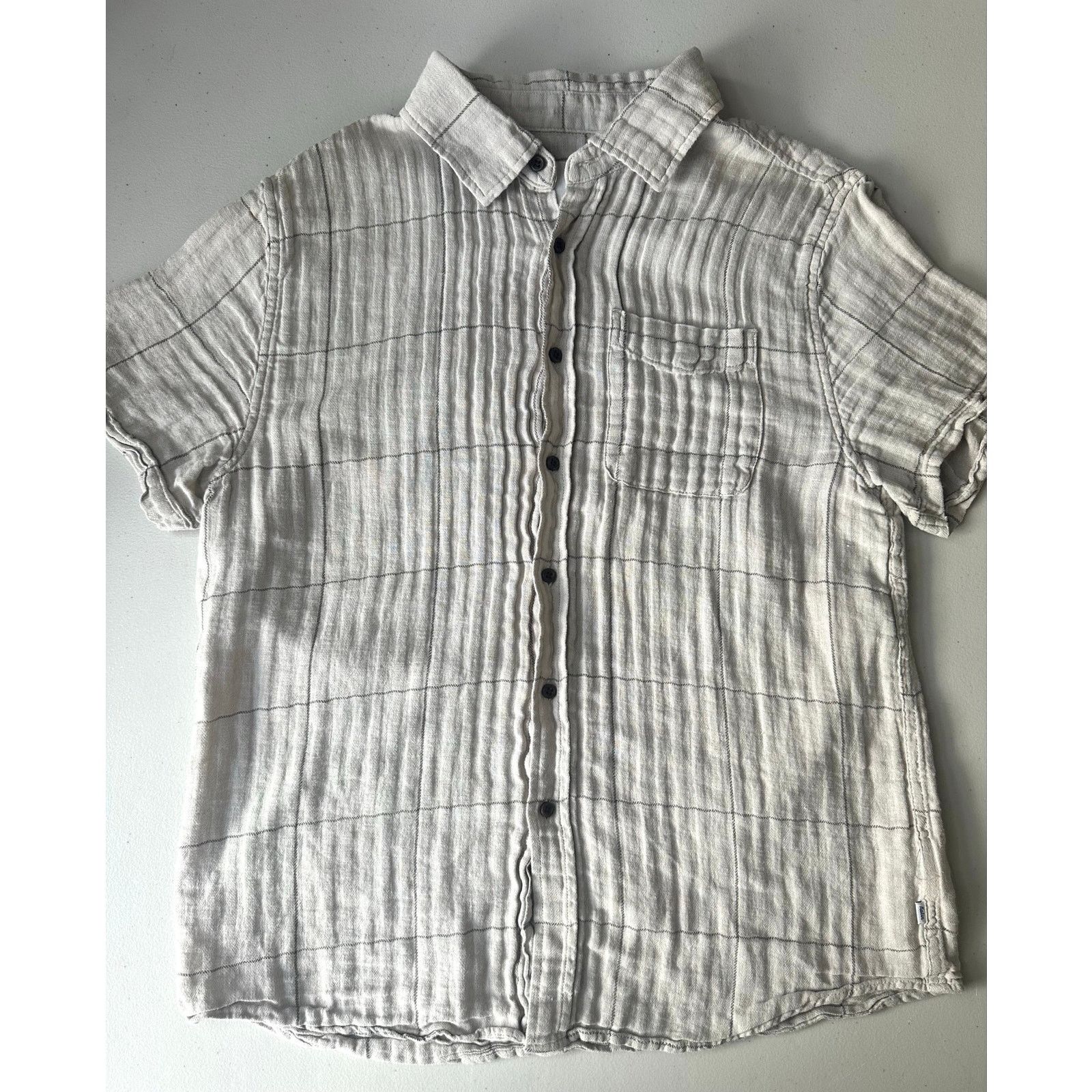 Katin Katin Monty Shirt Mens Gray Linen Short Sleeve Button Up M Size US M / EU 48-50 / 2 - 1 Thumbnail