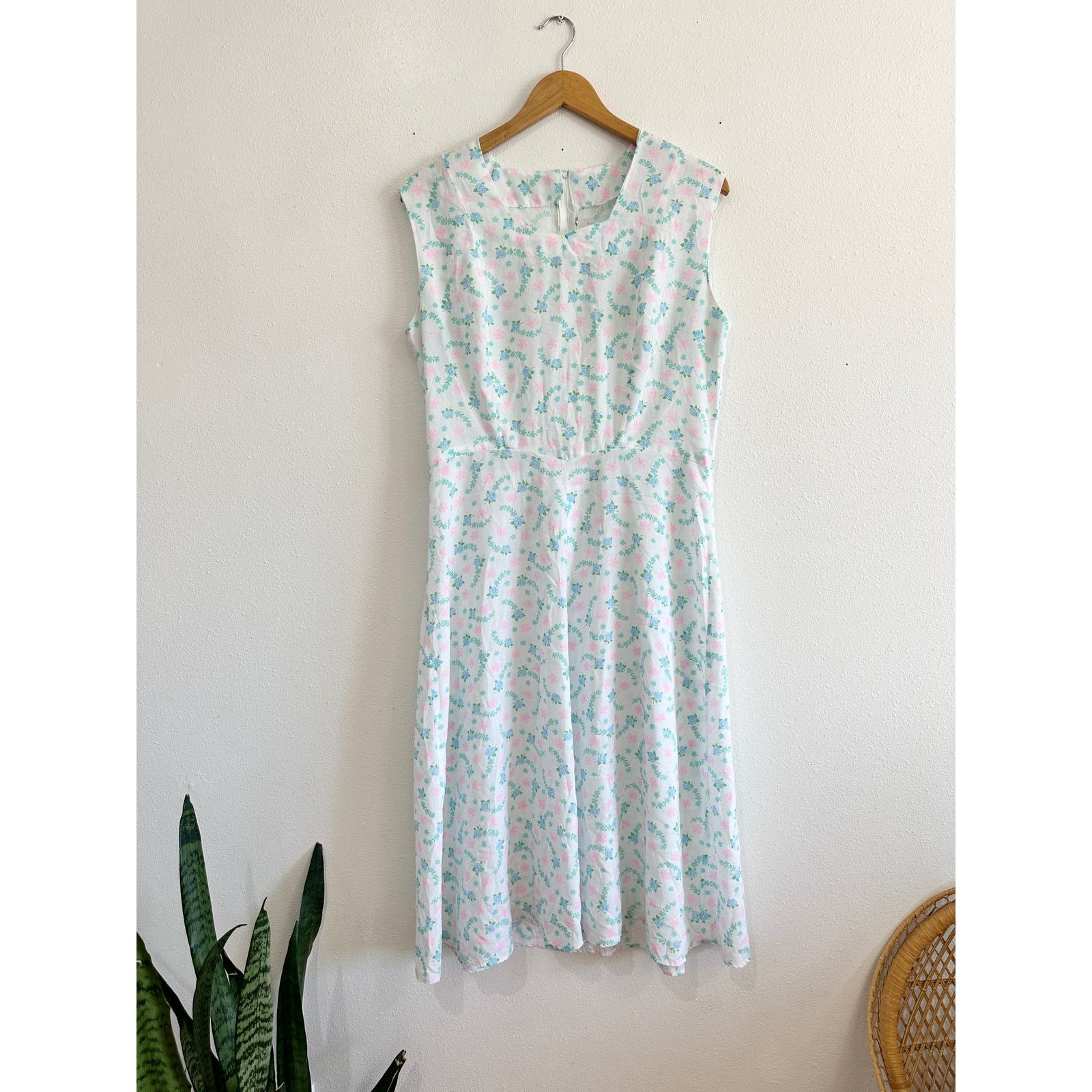 Handmade 50s/60s Handmade Floral Day Dress Size L / US 10 / IT 46 - 5 Thumbnail