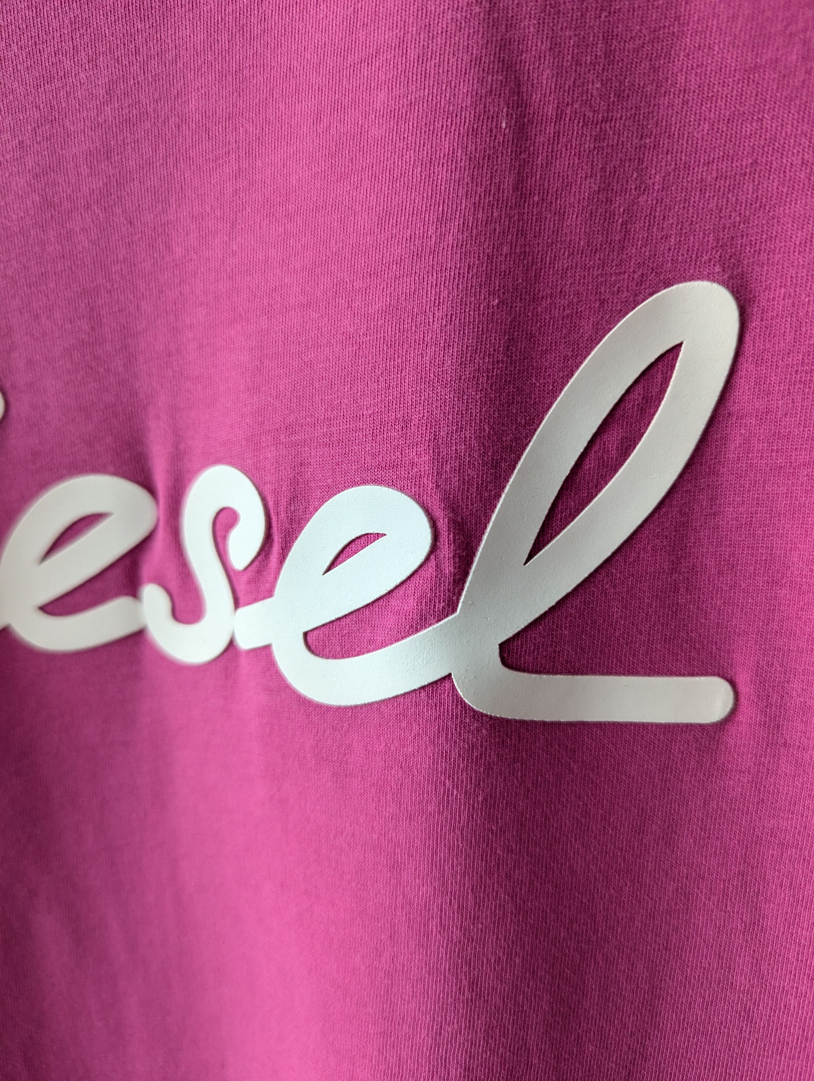 Diesel Diesel Pink Logo T-Shirt Y2K Basic S Size S / US 4 / IT 40 - 3 Thumbnail