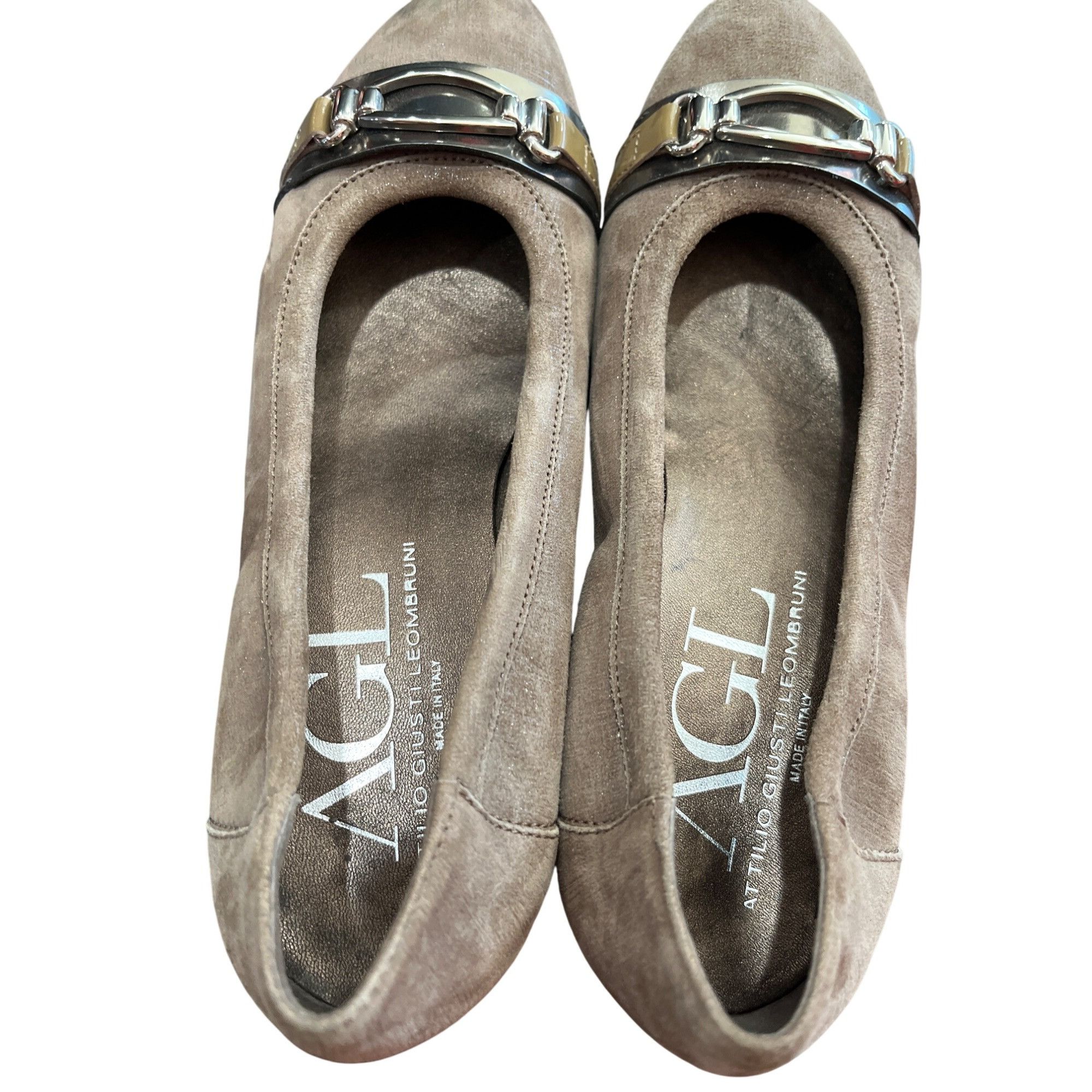 AGL AGL Womens Brown Suede Ballet Flats Size 39.5 SKU 8938 Size US 9.5 / IT 39.5 - 7 Thumbnail