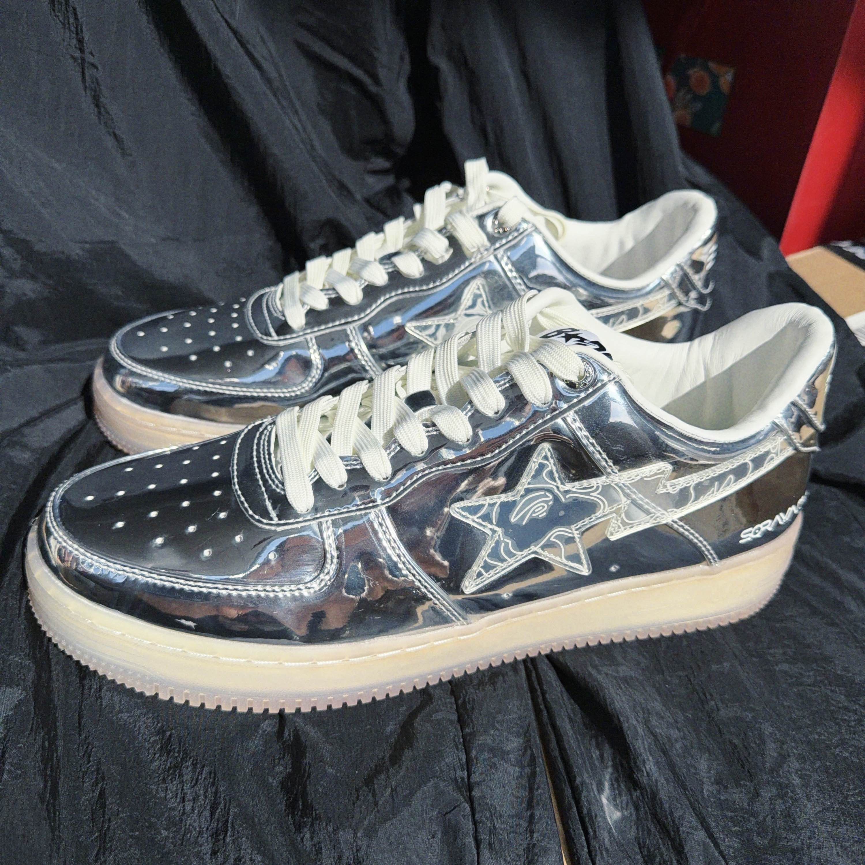Bape BAPE x Hajime Sorayama BAPE STA Silver Sneakers Size 11 Size US 12 / EU 45 - 1 Thumbnail