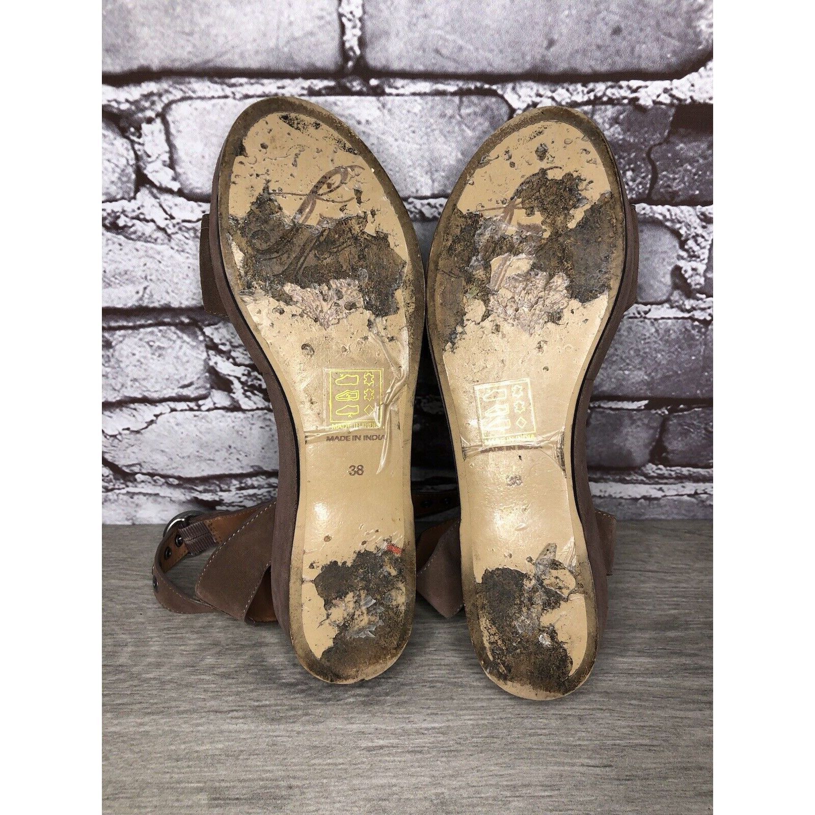 Free People Free People Plum Taupe Suede Platform Ankle Strap Sandals Wo Size US 8 / IT 38 - 9 Thumbnail