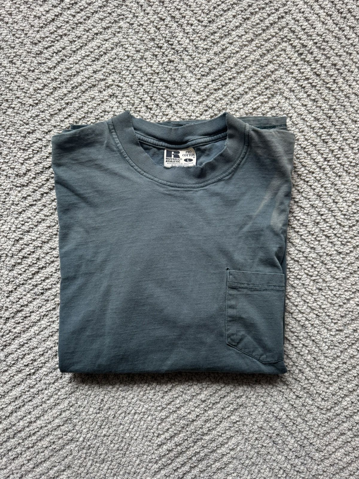 Russell Athletic Vintage Faded Green Russell Tee Size US L / EU 52-54 / 3 - 5 Thumbnail