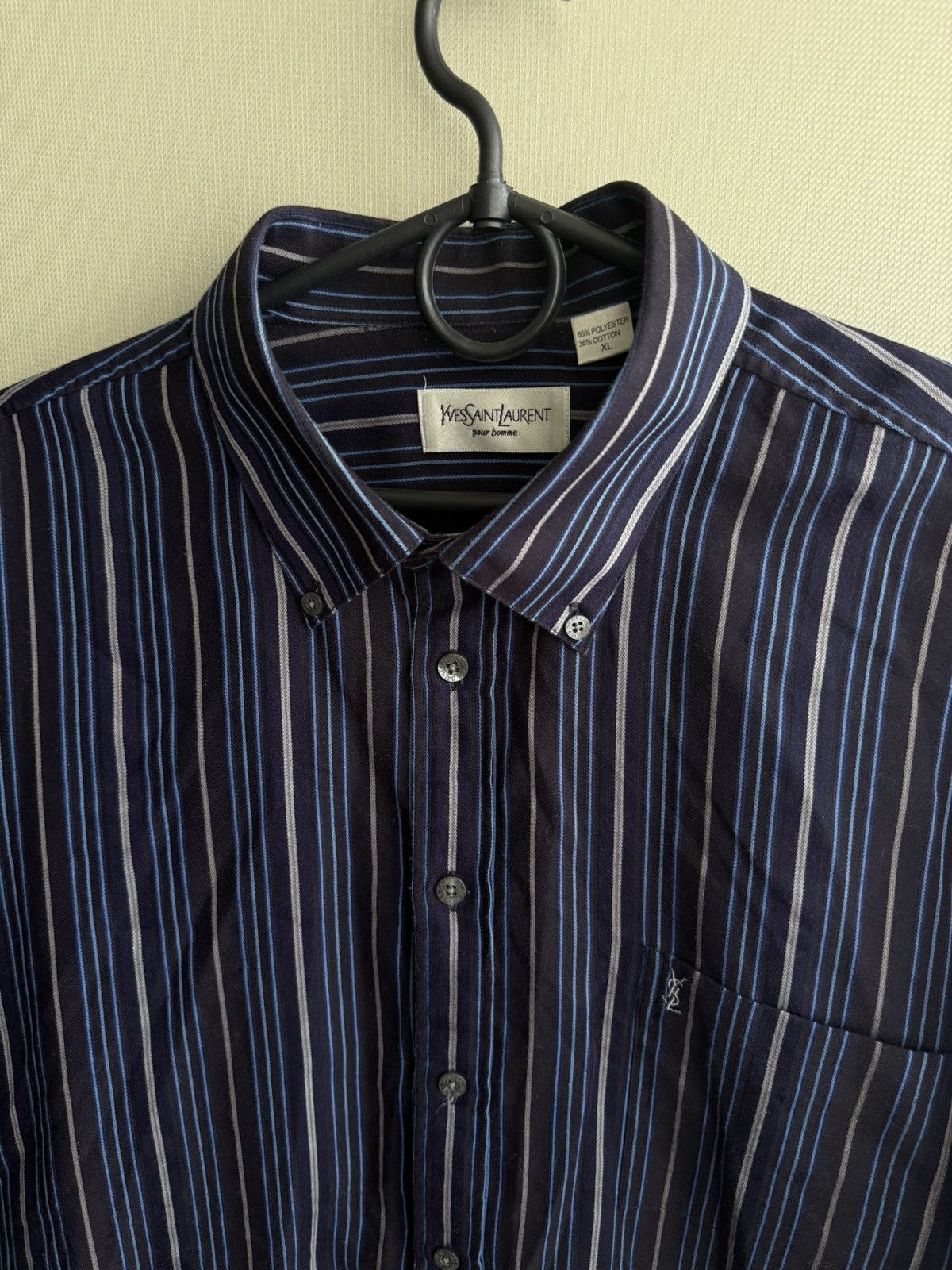 Yves Saint Laurent Vintage YSL YvesSaintLaurent 90s striped short sleeve shirt Size US XL / EU 56 / 4 - 3 Thumbnail