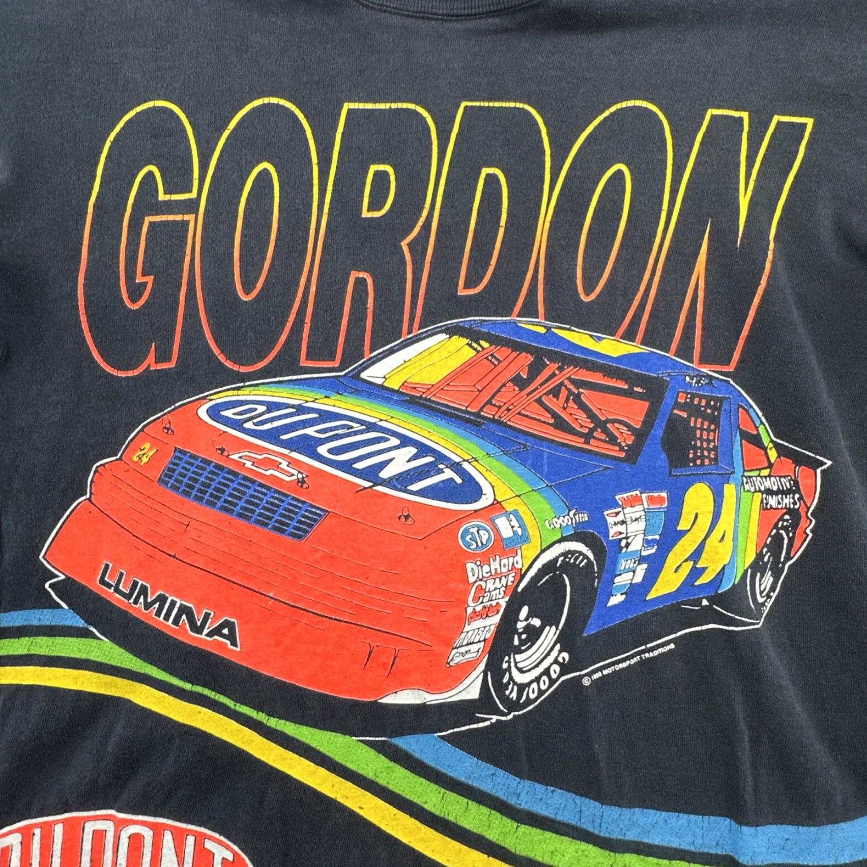 NASCAR Vintage 90s Jeff Gordon NASCAR Hangin' It All Out T-shirt Size 2XL Black Cotton Unisex Adults Short Sleeve Round Neck 90s Theme Mens Womens Size US XXL / EU 58 / 5 - 4 Thumbnail