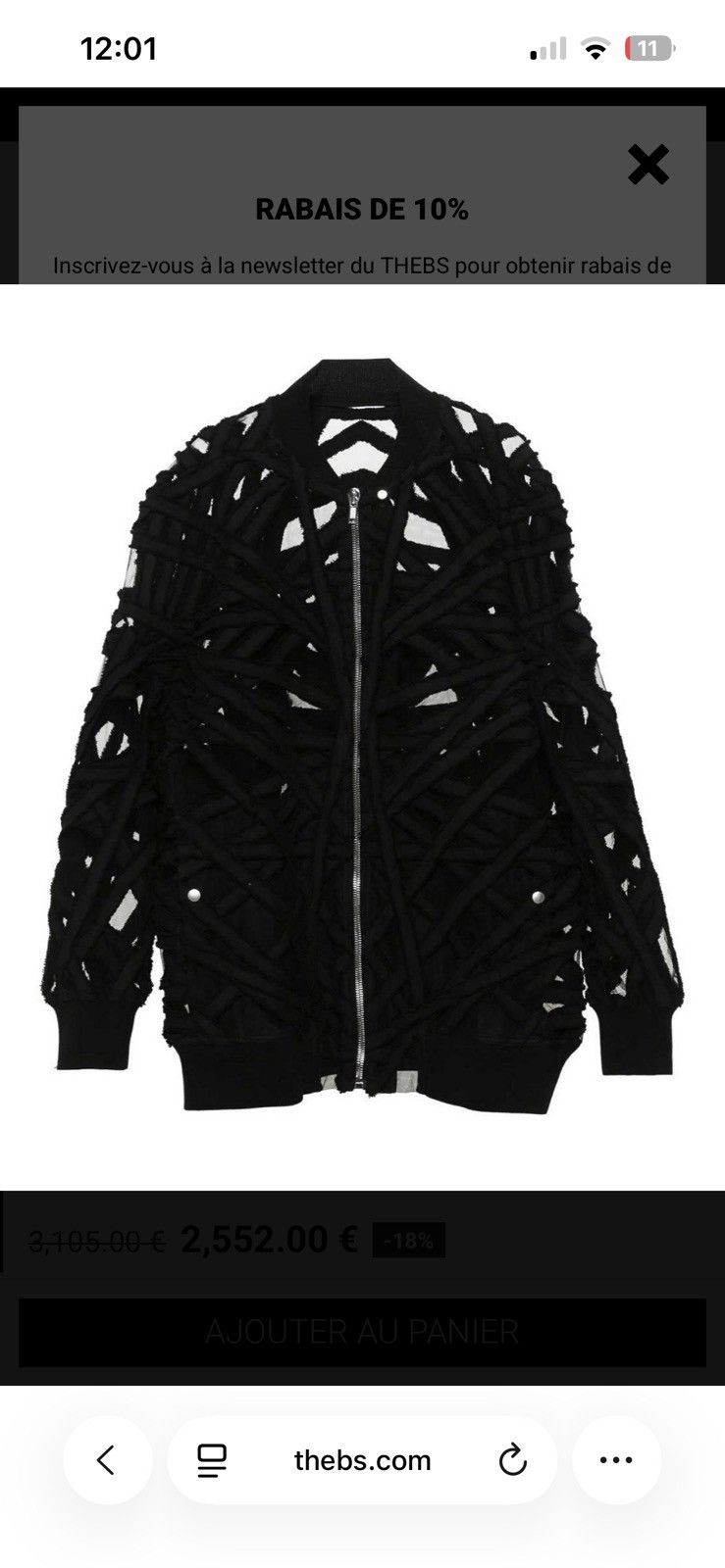 Rick Owens 3105€ Peter Flight Bomber Jacket Tulle 🆕 Size L / US 10 / IT 46 - 13 Thumbnail