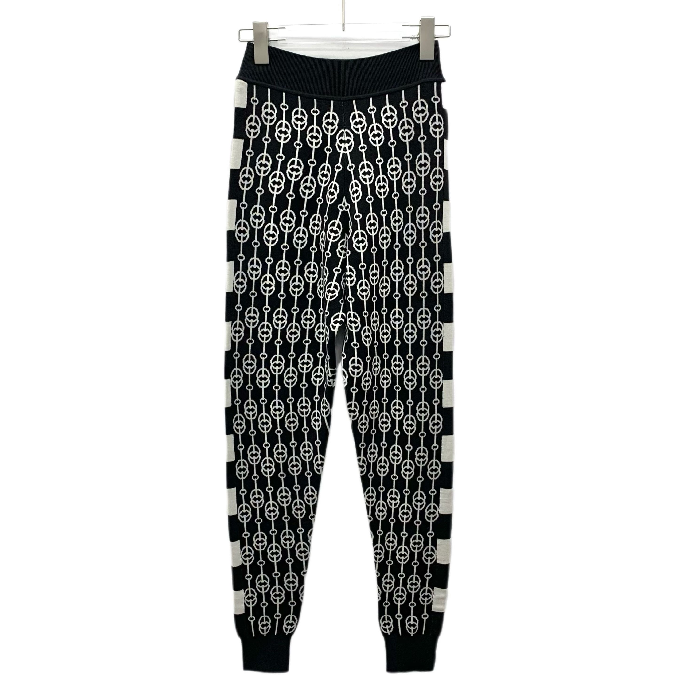 Hermes Hermes Printed Knit Jogger Pants Black (S) Size 25" / US 0 / IT 36 - 1 Thumbnail