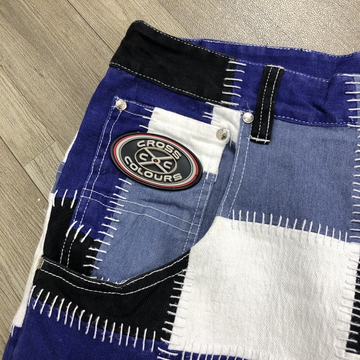 Cross Colours RARE💥 Cross Colours Patchworks JNCO Style Baggy Pants Size US 34 / EU 50 - 4 Thumbnail