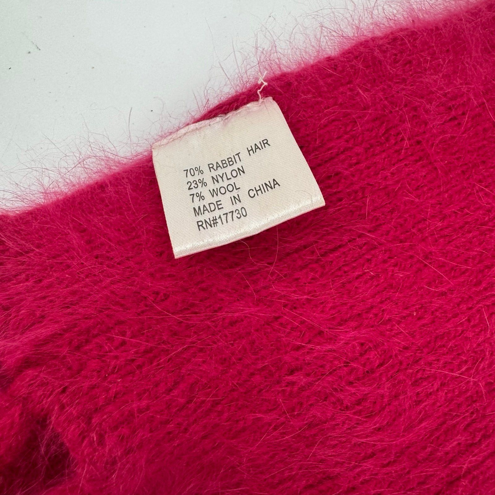 Other Pink Rabbit Hair Angora & Wool Blend Scarf With Fringe Very Size ONE SIZE - 2 Thumbnail