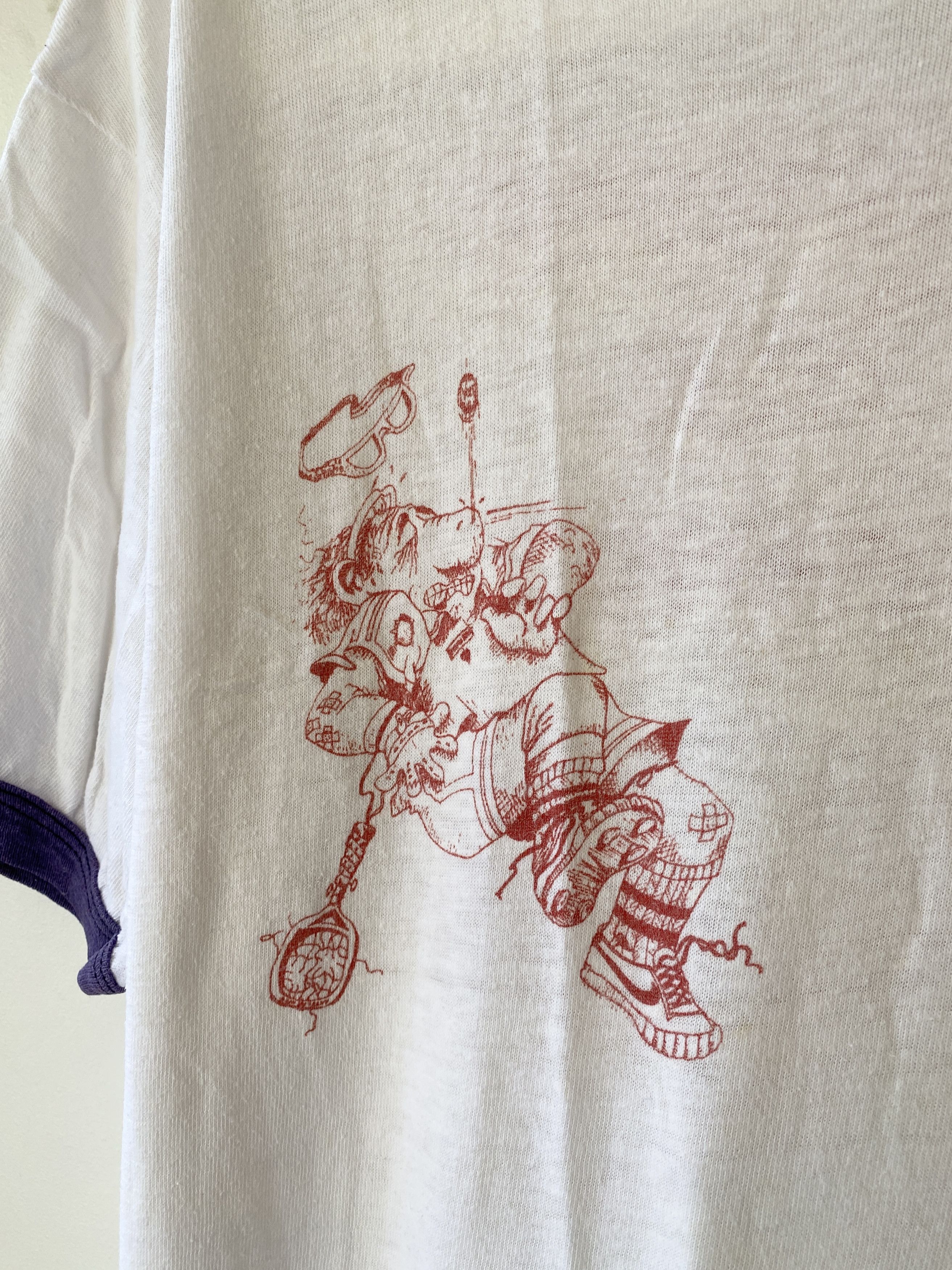 Hanes VINTAGE 90' NIKE RINGER T SHIRT Size US L / EU 52-54 / 3 - 3 Thumbnail