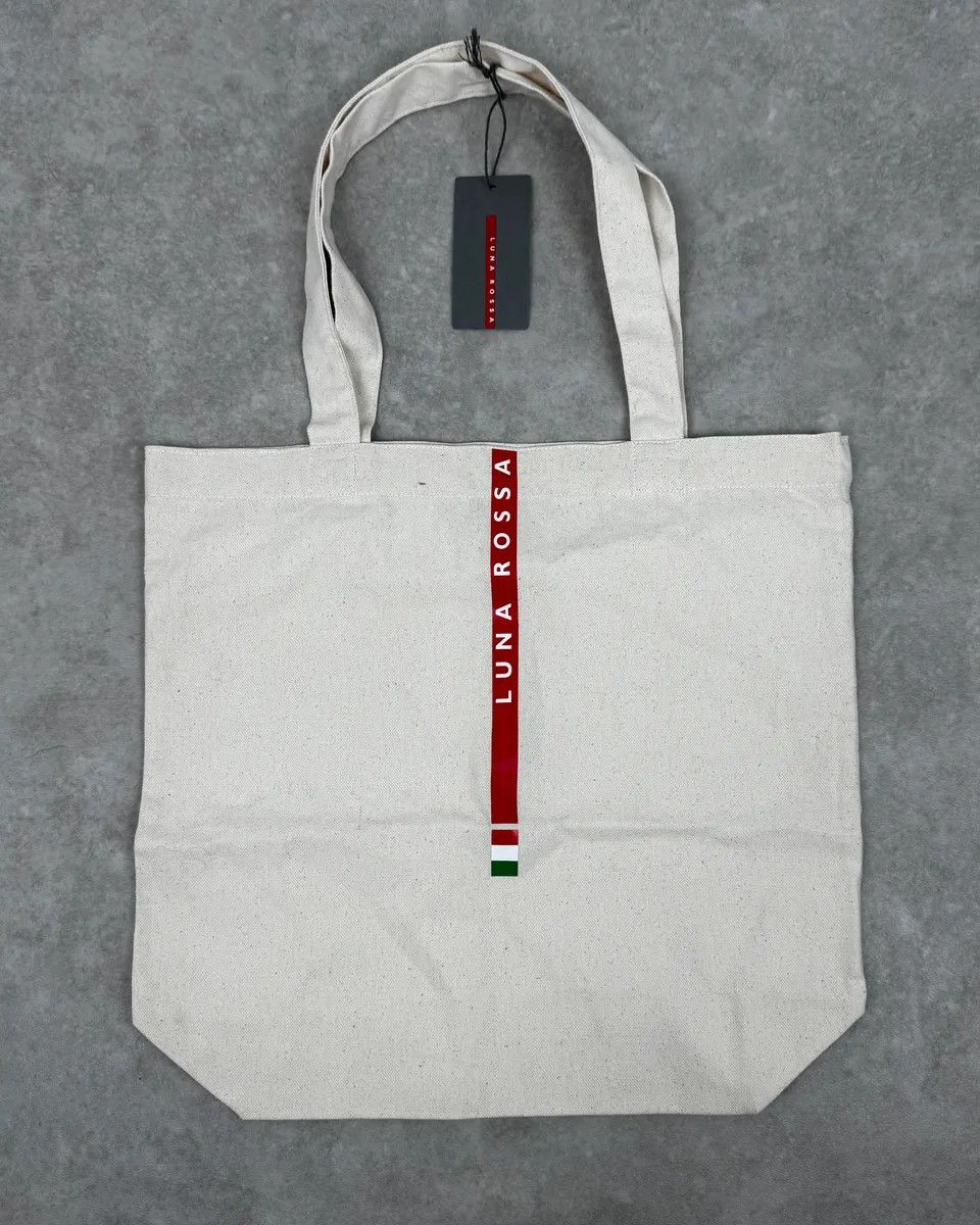 2000s Prada Luna Rossa Beige Canva Tote Bag