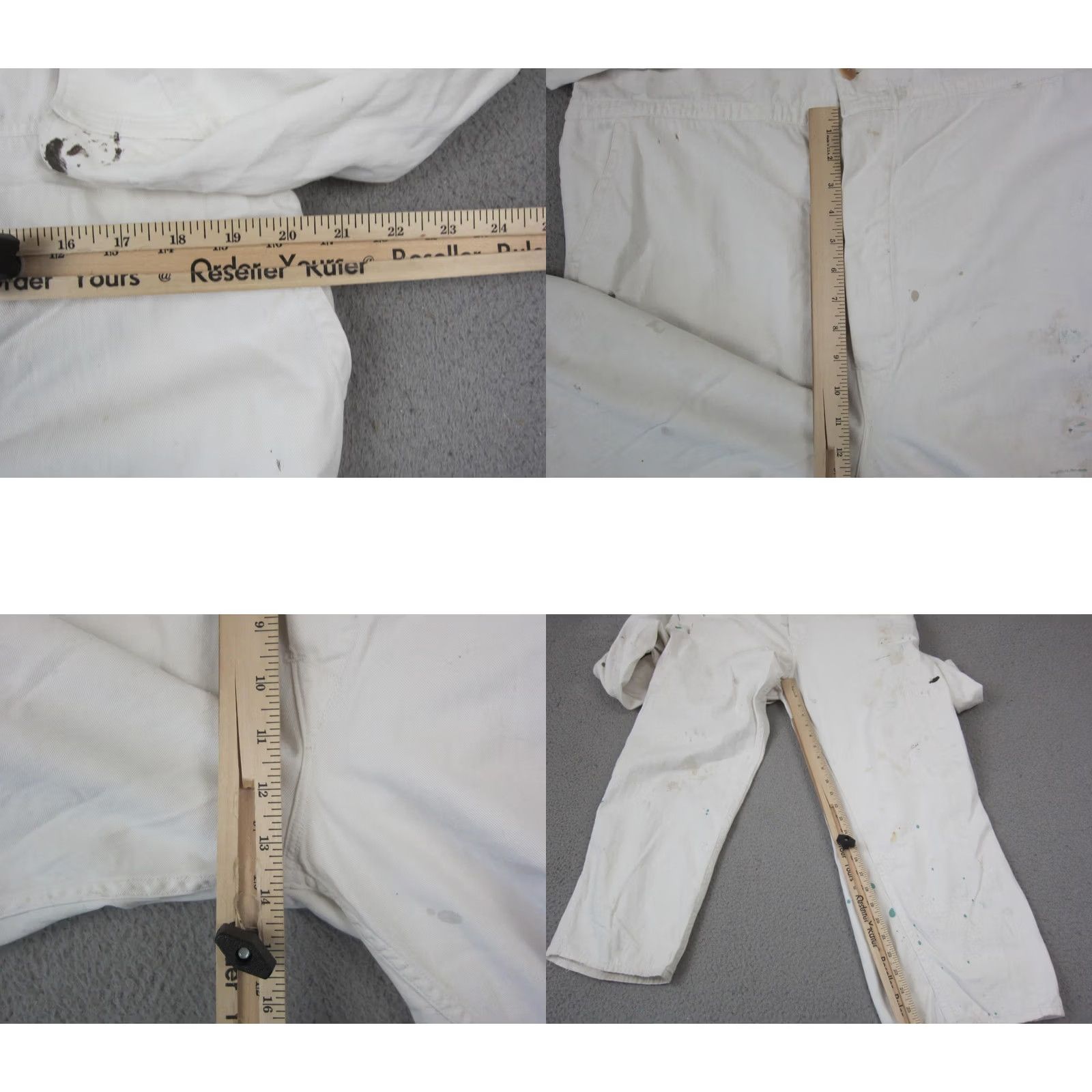 Denime VINTAGE Bolenium Overalls Mens 40 x 28 White Denim Workwear 60s 70s Size US 40 / EU 56 - 8 Thumbnail