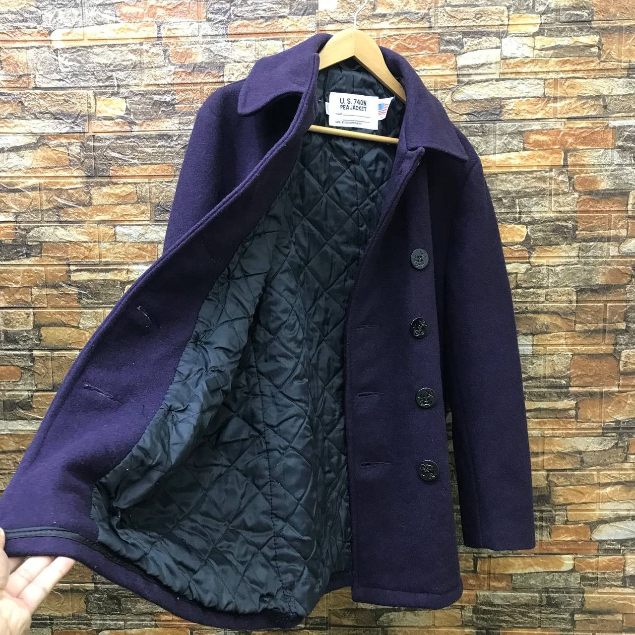 Schott VINTAGE SCHOTT US 70N PEACOAT PURPLE DOUBLE BREASTED Size US M / EU 48-50 / 2 - 4 Thumbnail