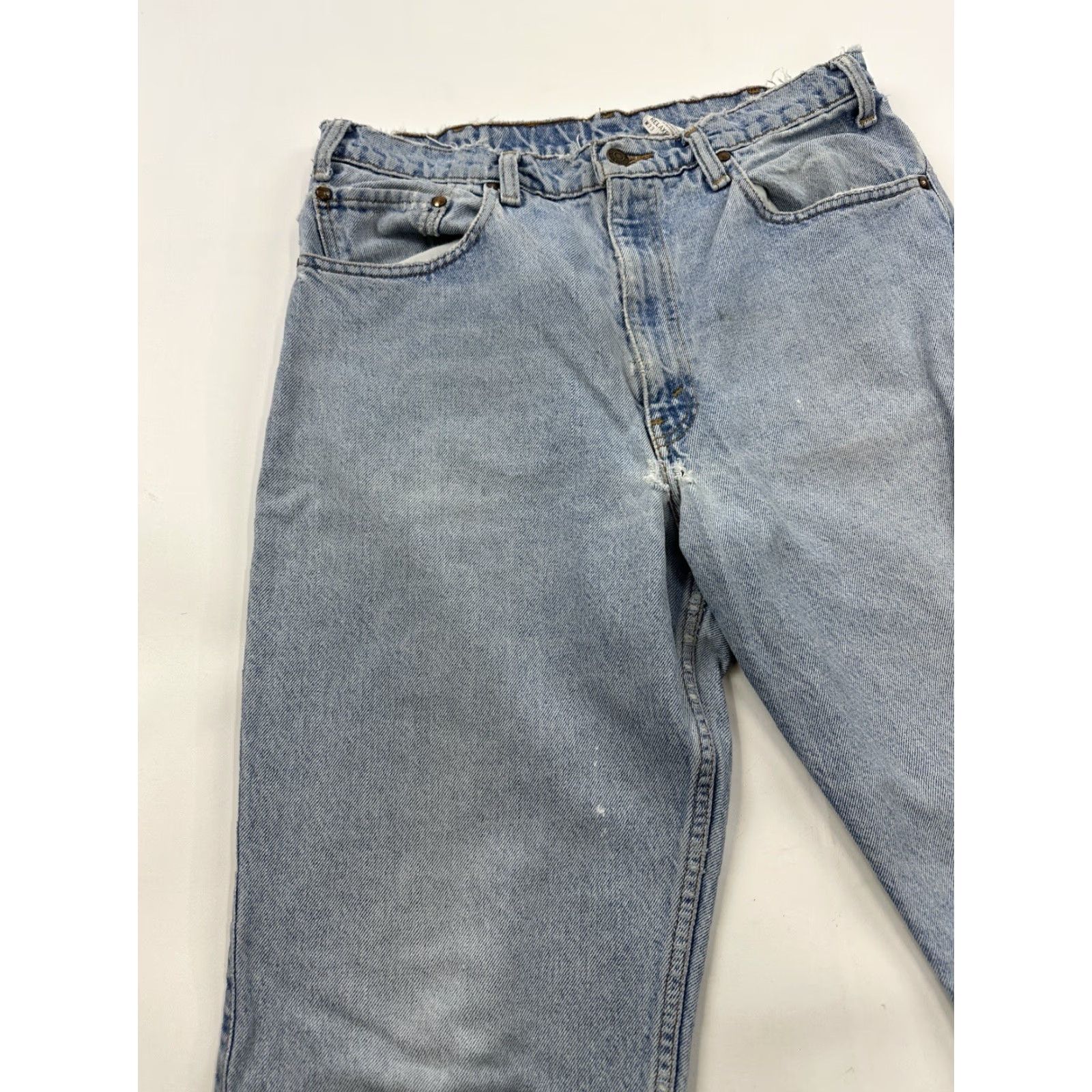 Levi's VINTAGE Levi’s 540 Jeans Mens 31x33 Orange Tab Brown Tab 5-Pocket Denim Regular Straight Blue Leather Belt Loops Zip 33 Inseam IP Cand For Mexico Size US 31 - 5 Thumbnail