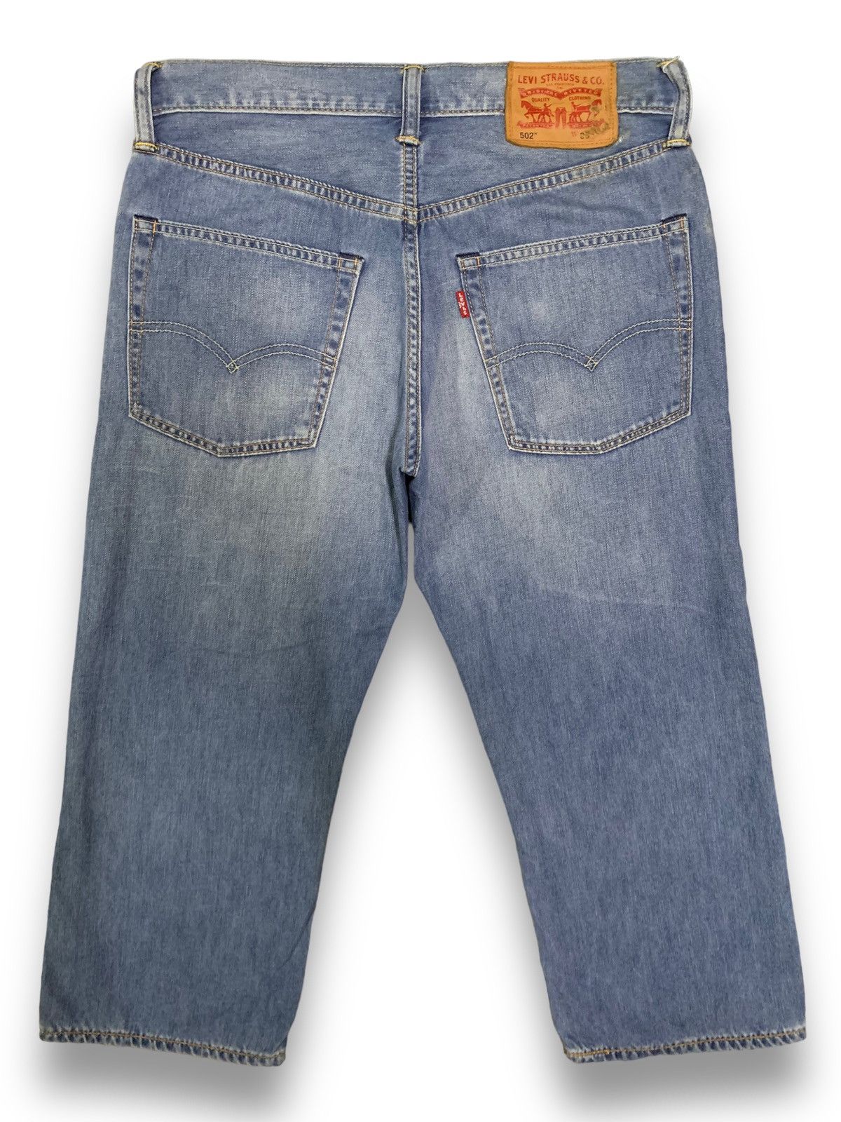 Levi's Vintage Clothing Vintage Levis 502 Blue Wash Distressed Denim Jorts Size US 31 - 2 Thumbnail