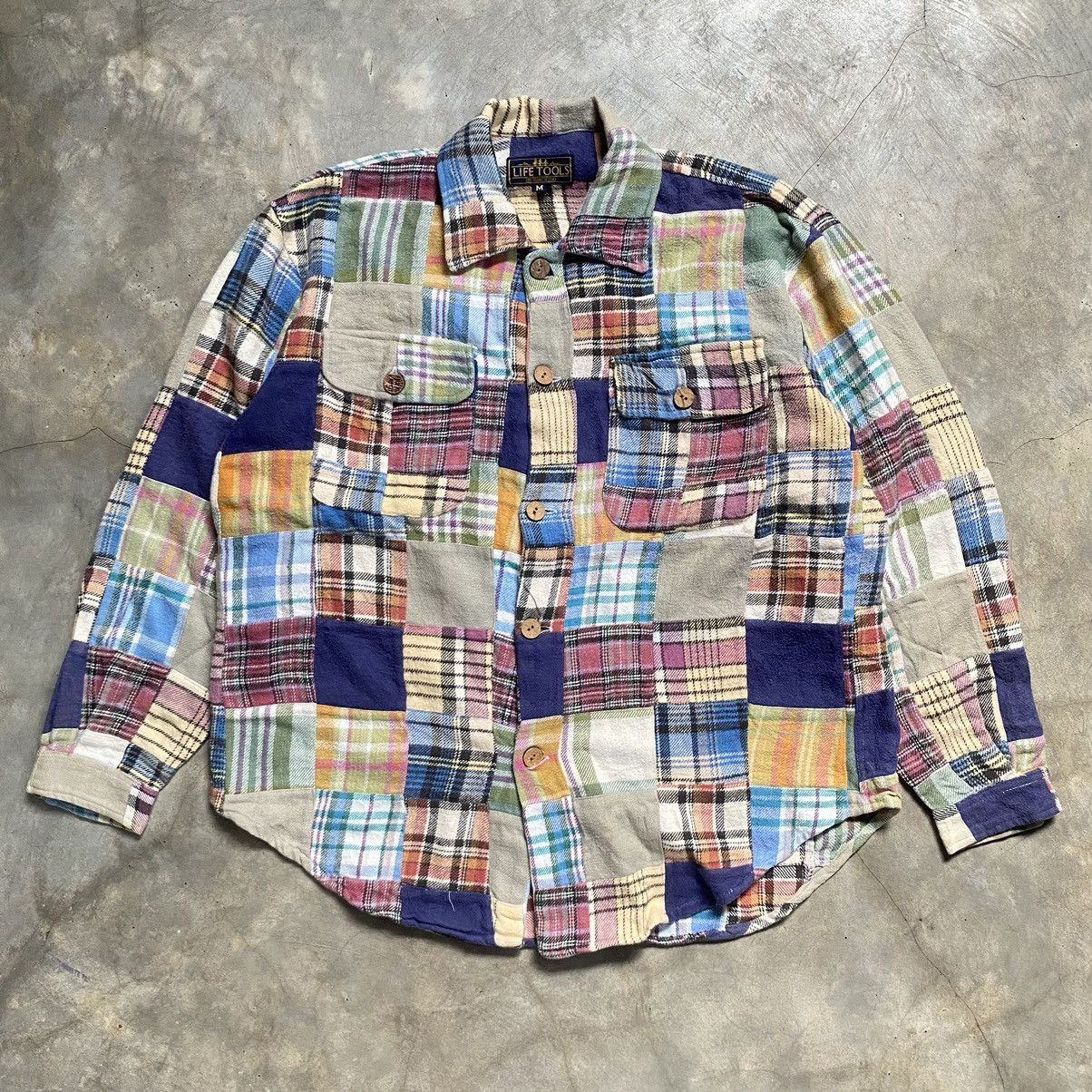 Vintage Life Tools Needles Style Patchwork flannel shirt