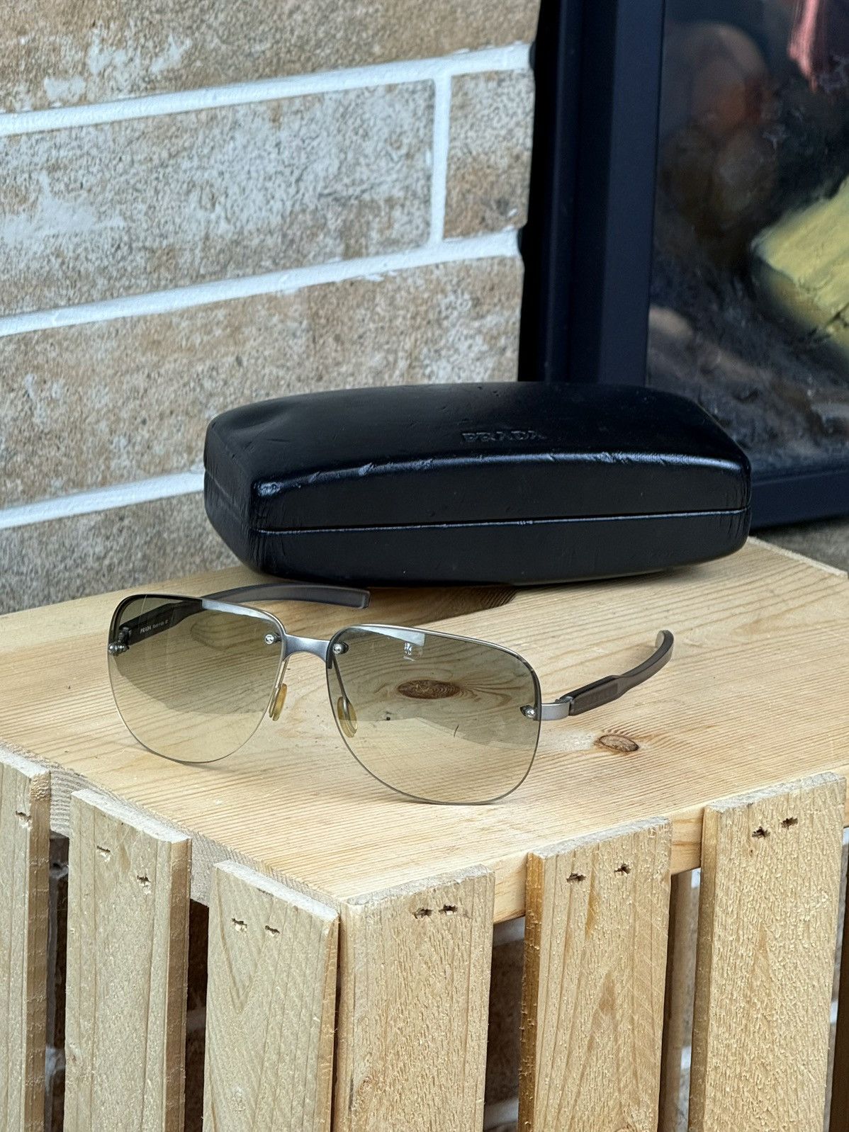 Prada × Vintage Vintage Prada Aviator Sunglasses Size ONE SIZE - 2 Thumbnail
