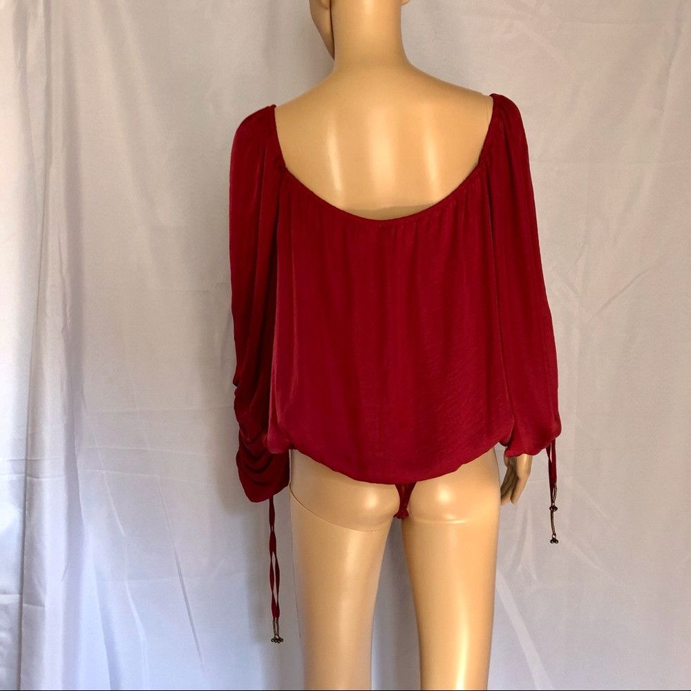 Free People NWT $68 New Free People Another Round Pomegranate Wine Top Size M / US 6-8 / IT 42-44 - 5 Thumbnail