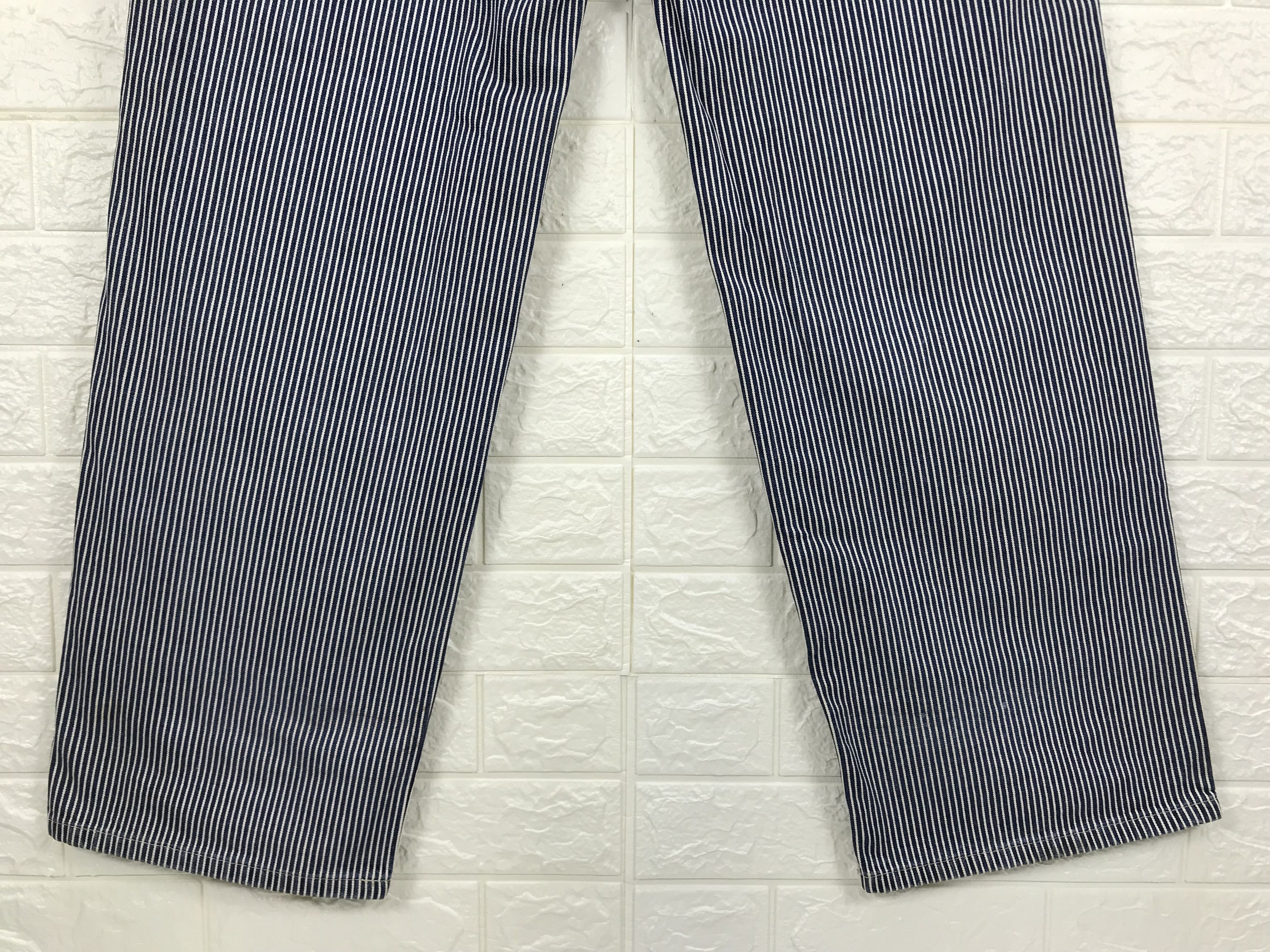 Japanese Brand Vintage Blue Way Hickory Striped Carpenter Jeans Size US 34 / EU 50 - 8 Thumbnail