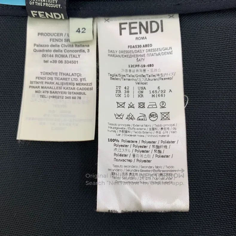 Fendi Fendi Black Striped 3D Letter Embroidered Off-the-Shoulder Size S / US 4 / IT 40 - 6 Thumbnail
