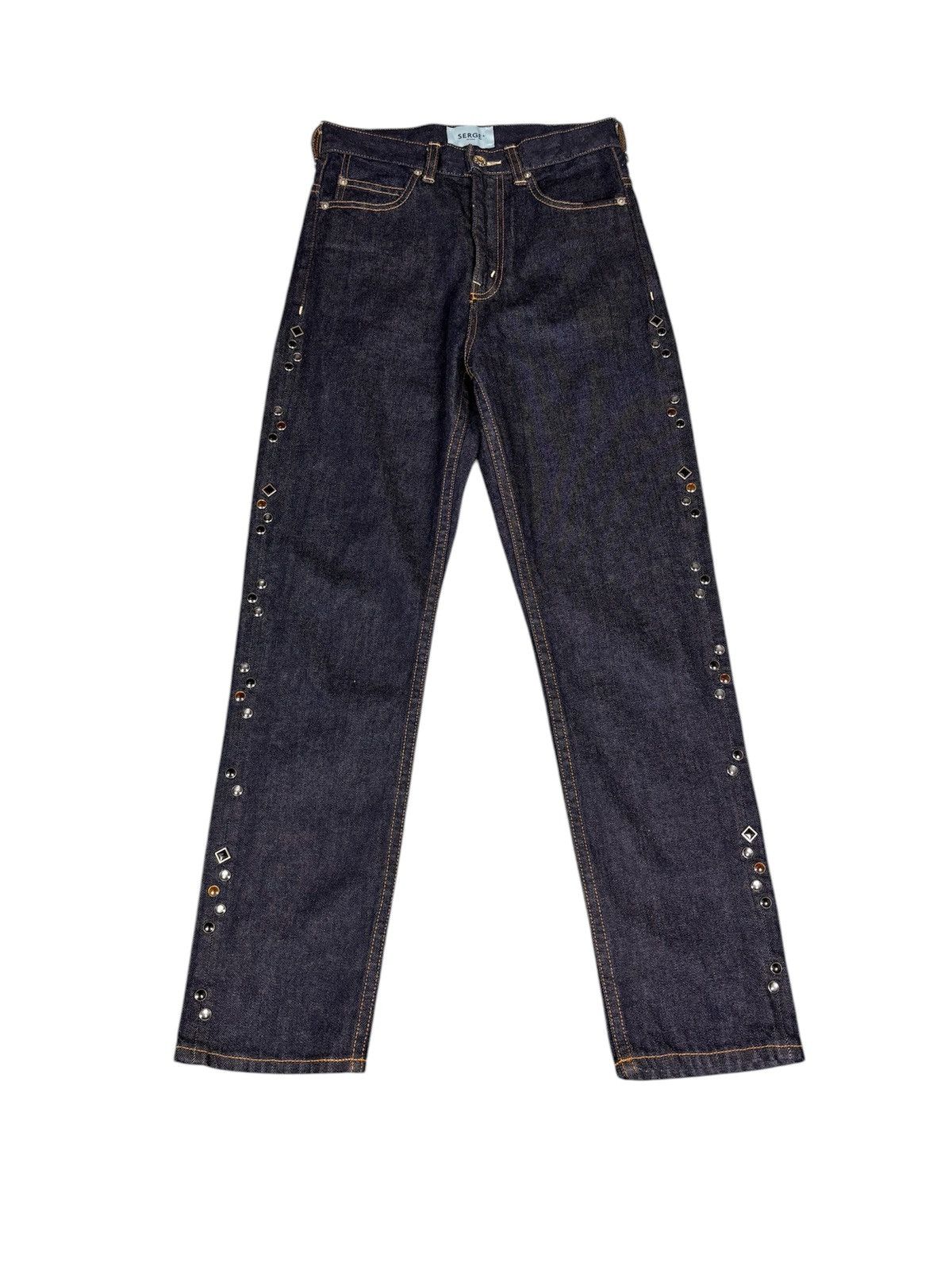 Le Grande Bleu (L.G.B.) Serge de bleu Stud Denim. S0307 Size 26" / US 2 / IT 38 - 1 Thumbnail