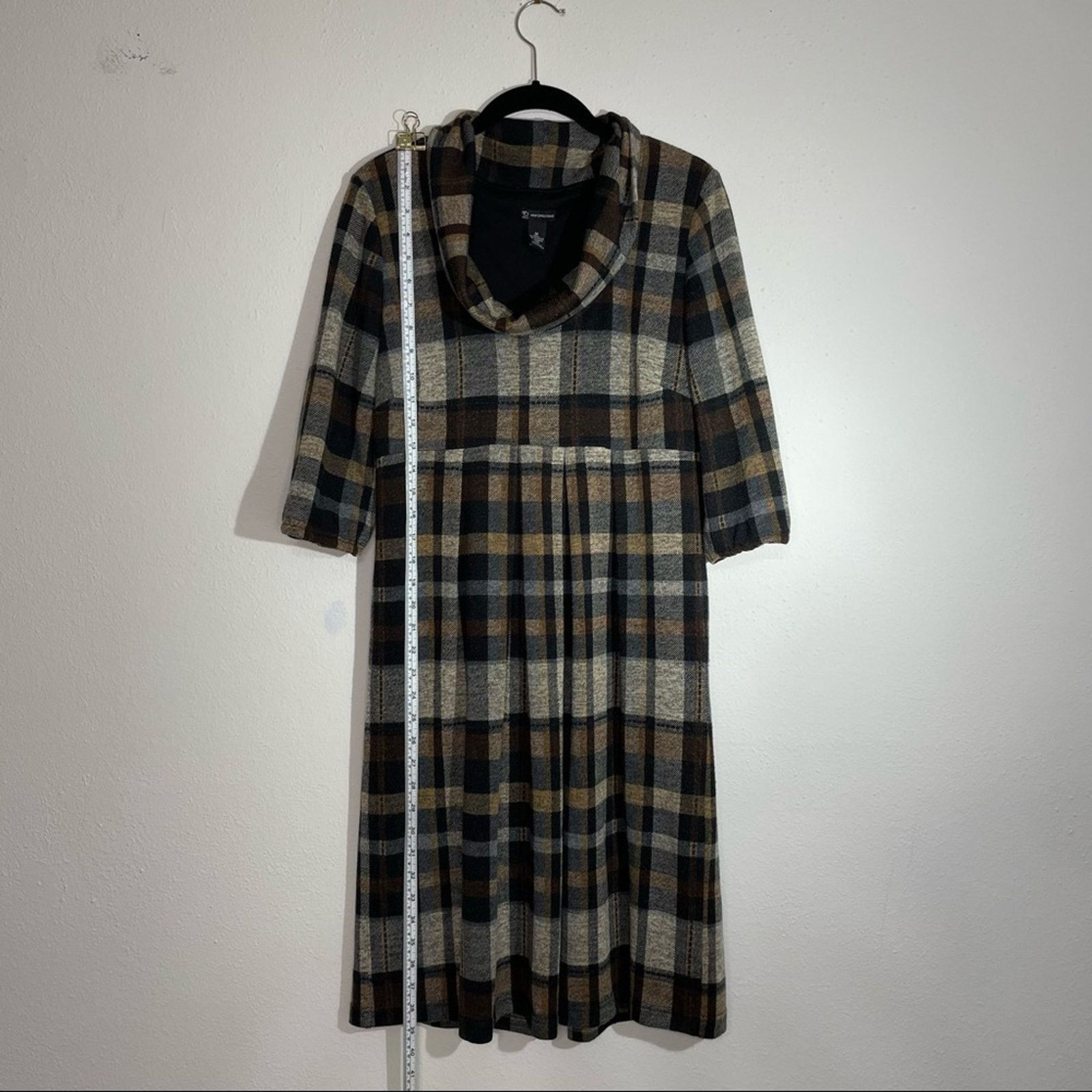 Other New Directions Plaid Cowl Neck Dress Medium Size M / US 6-8 / IT 42-44 - 2 Thumbnail