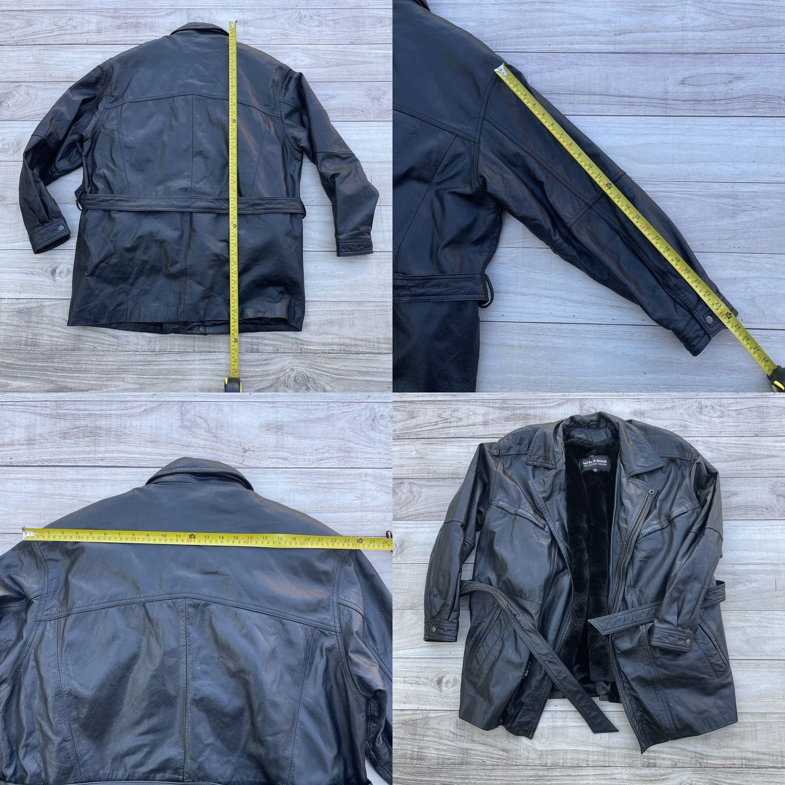 Vintage Wilsons Leather Jacket Bomber Jacket Pockets Fur Lined Black XL Mens coat Stand-Up Collar 90s Classic Outdoor Leather Zip Size US XL / EU 56 / 4 - 8 Thumbnail