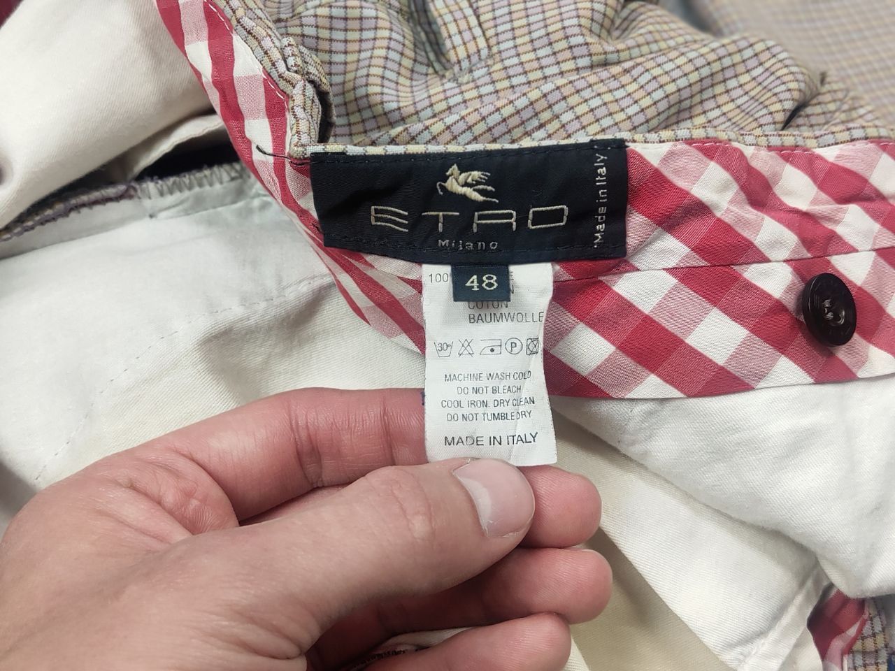 Etro Etro Vintage Italy Design Classic Trouser Pants check cotton Size US 32 / EU 48 - 14 Thumbnail