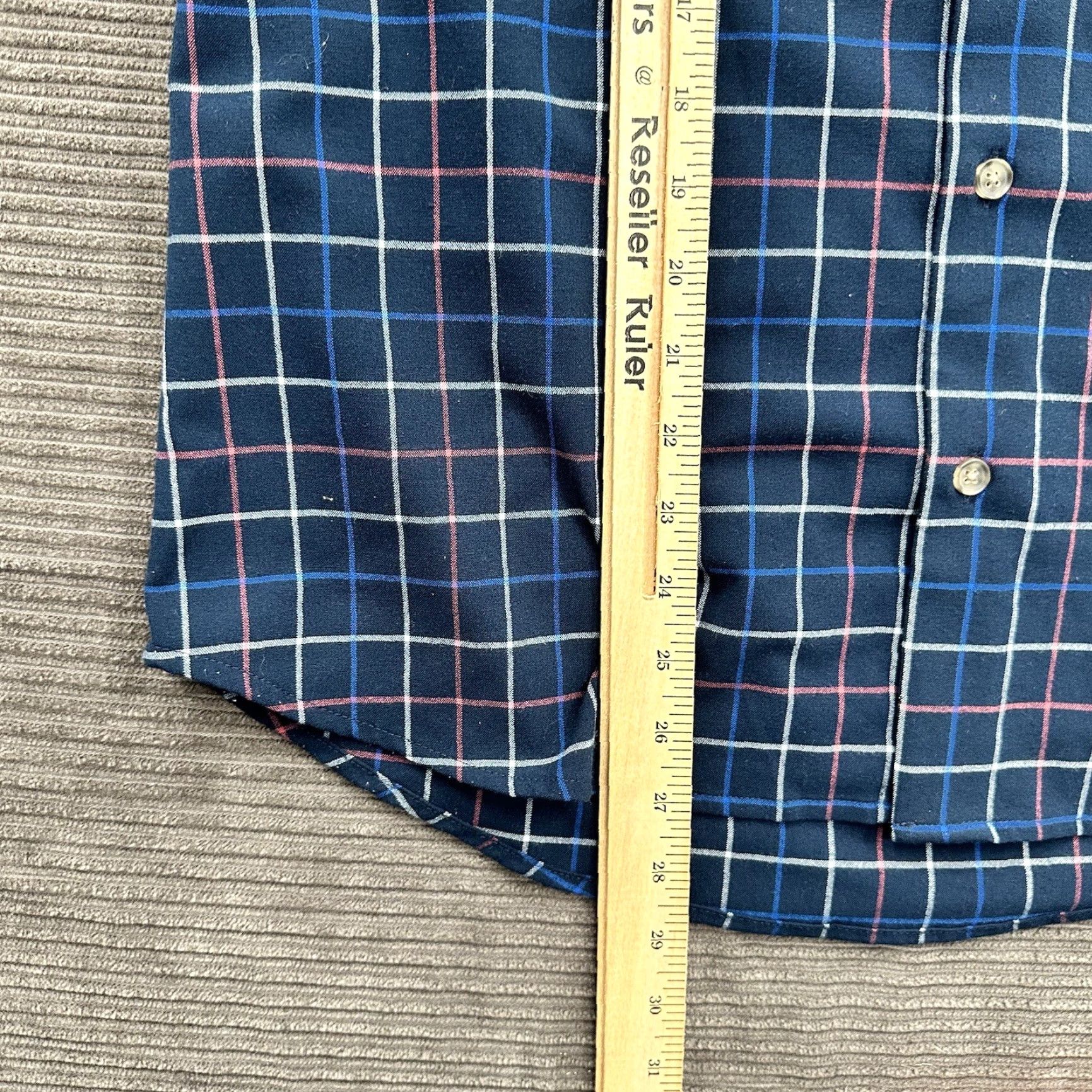 Mizzen+Main Mizzen+Main Shirt Medium Plaid Navy Button-Up Long Sleeve Multicolor Polyester Spandex Mens Size US M / EU 48-50 / 2 - 5 Thumbnail