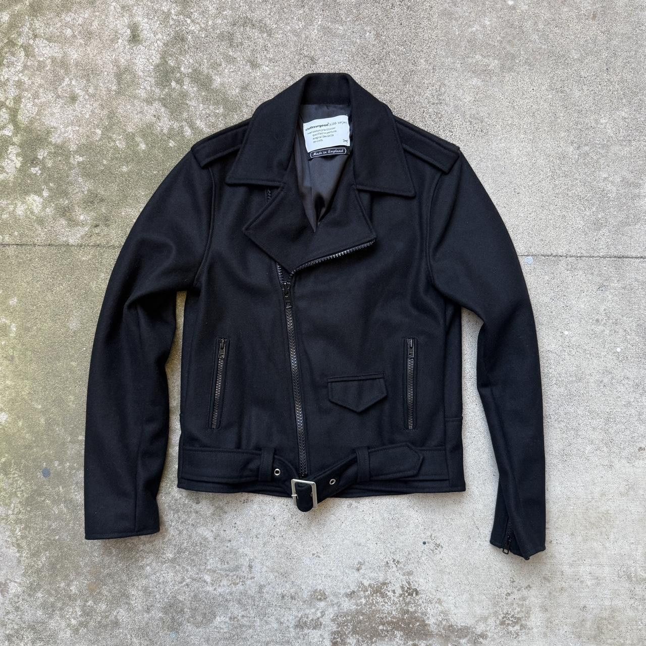 clothsurgeon clothsurgeon black wool biker jacket riders m l Size US M / EU 48-50 / 2 - 1 Thumbnail